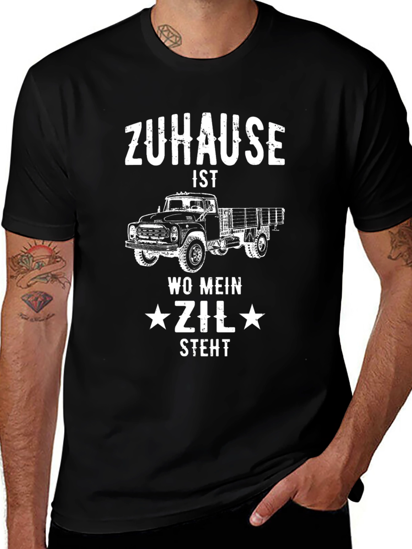Zuhause ZIL Truck Graphic Tee - Mens Black T-Shirt