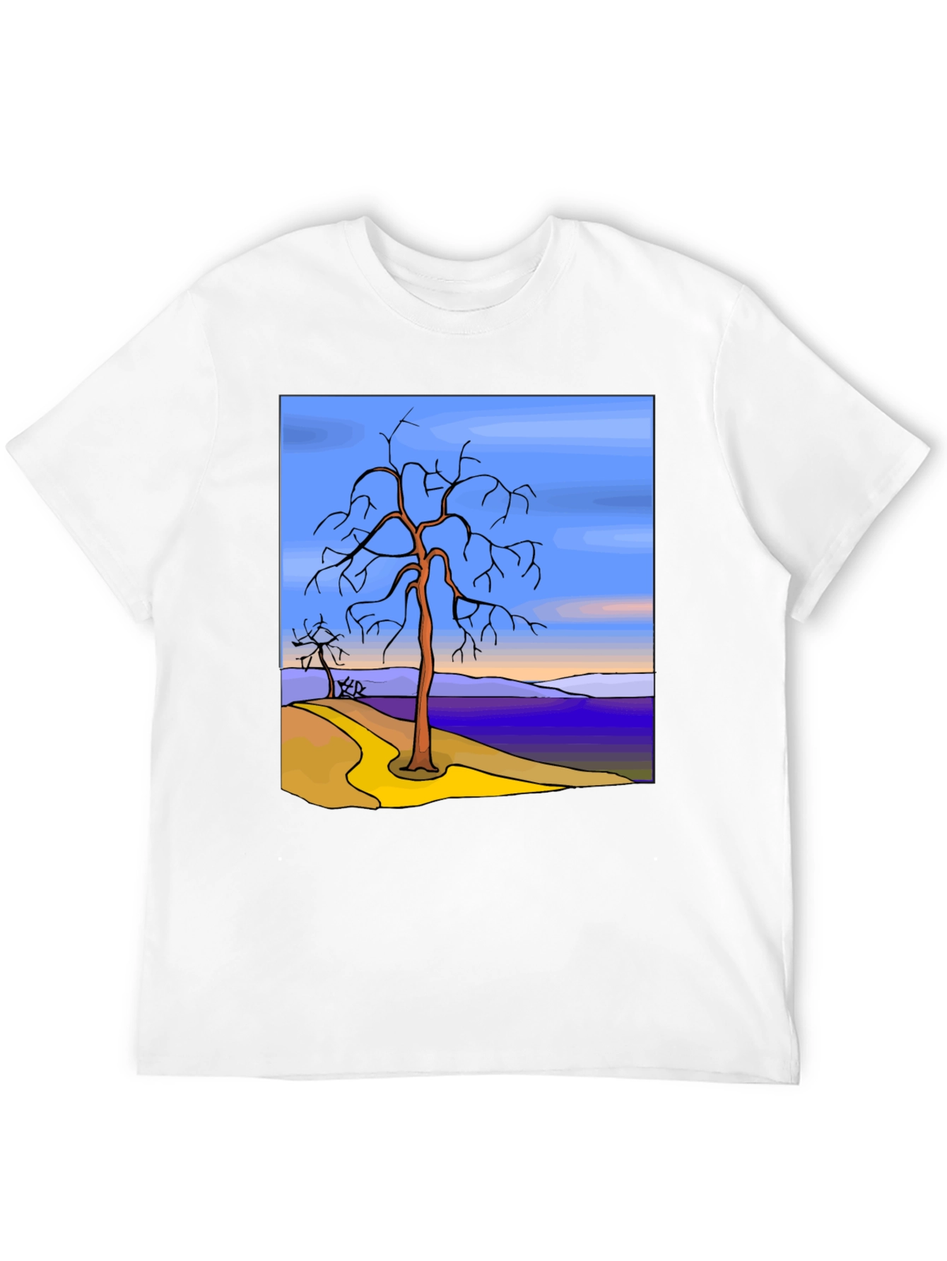 Artistic Tree Graphic Black T-Shirt