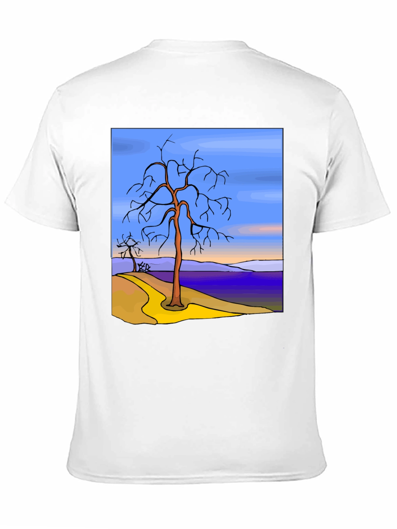 Artistic Tree Graphic Black T-Shirt