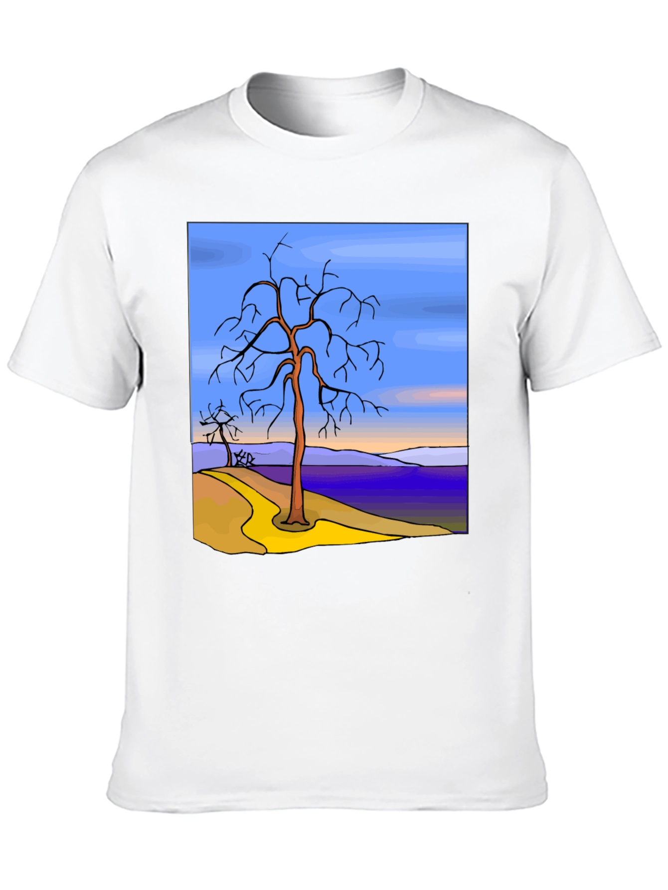 Artistic Tree Graphic Black T-Shirt