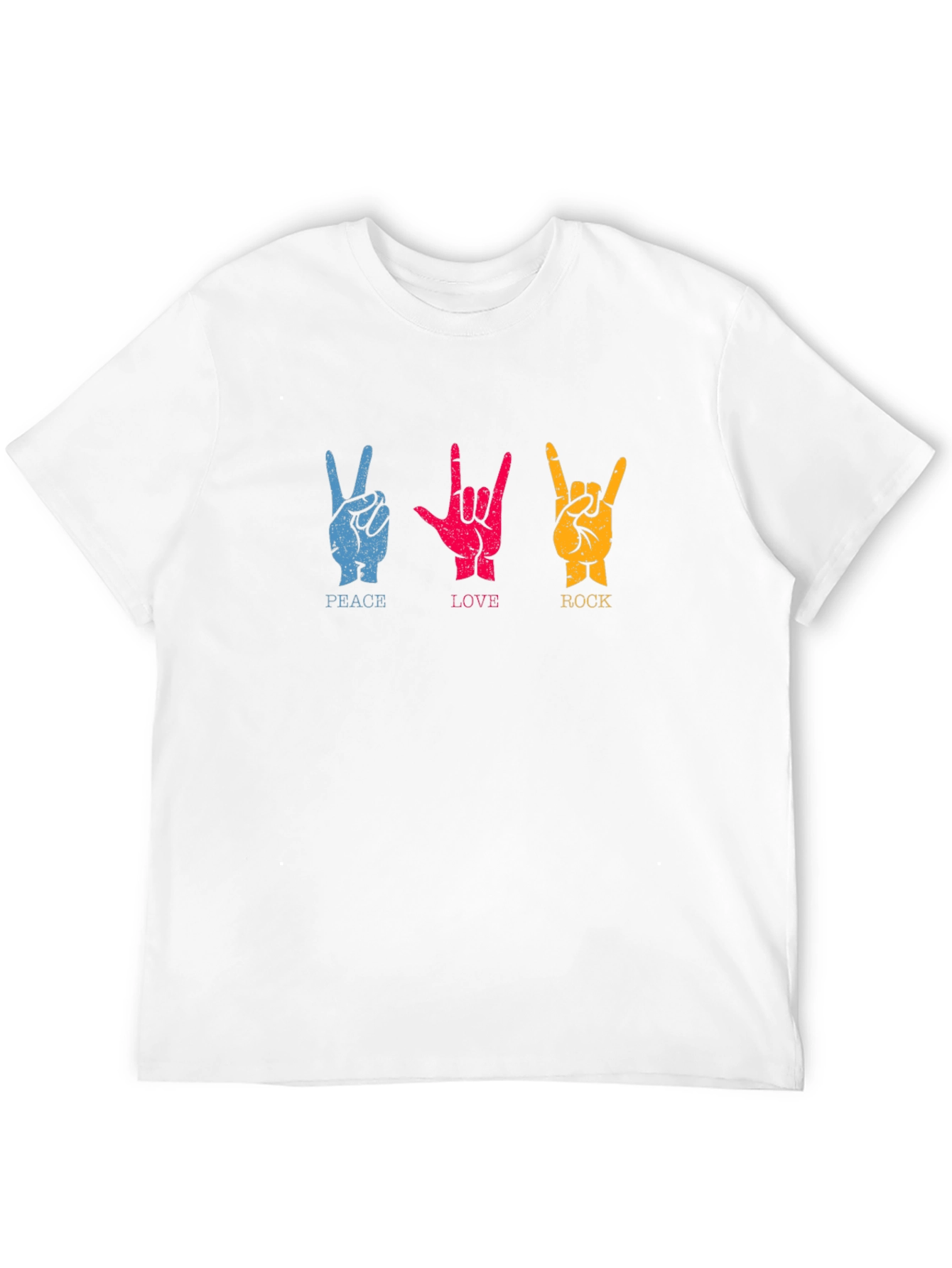 Peace Love Rock Graphic T-Shirt - Classic Crew Neck