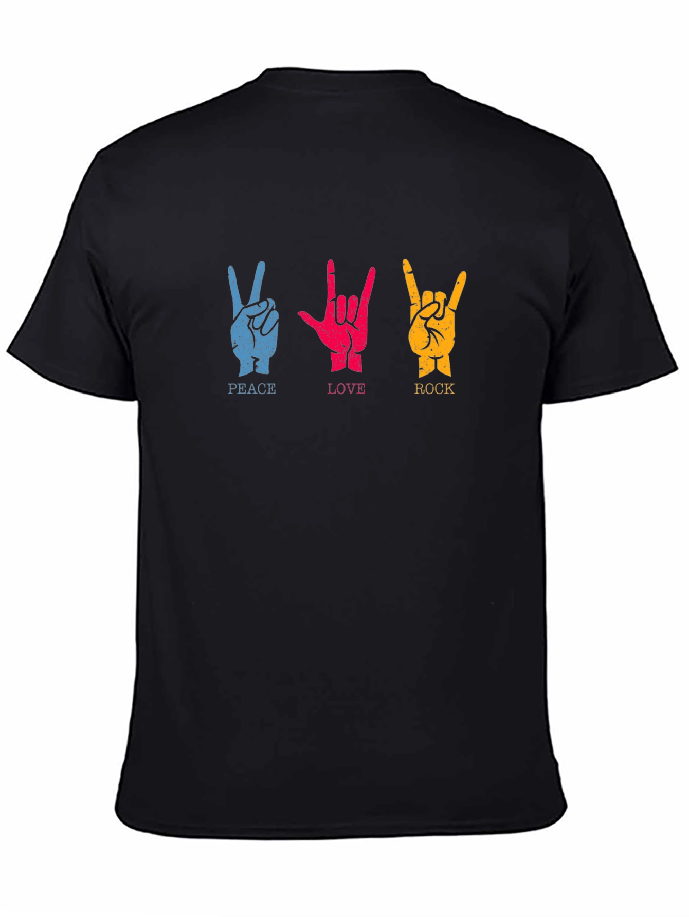Peace Love Rock Graphic T-Shirt - Classic Crew Neck
