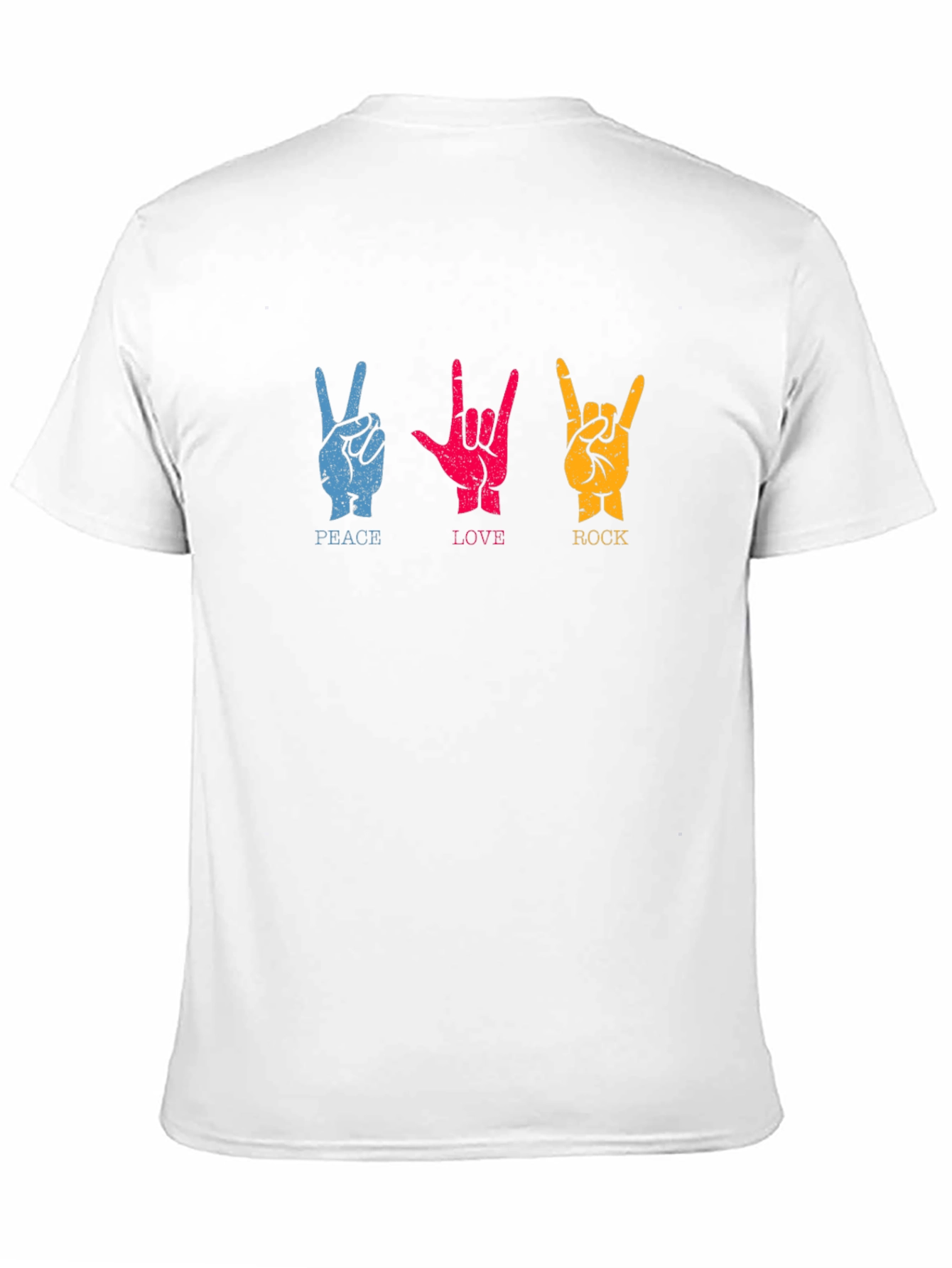 Peace Love Rock Graphic T-Shirt - Classic Crew Neck