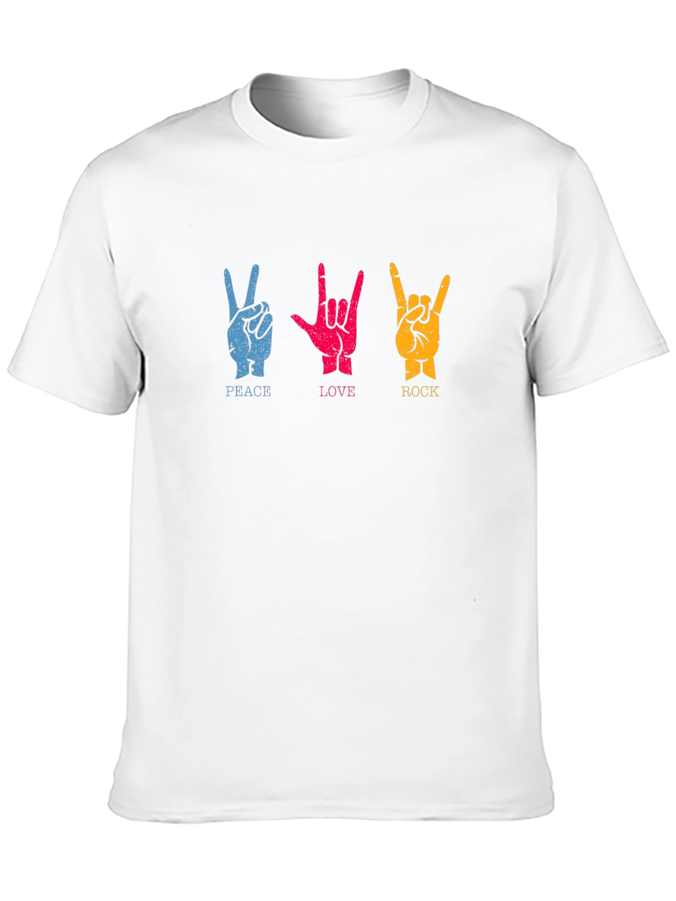 Peace Love Rock Graphic T-Shirt - Classic Crew Neck