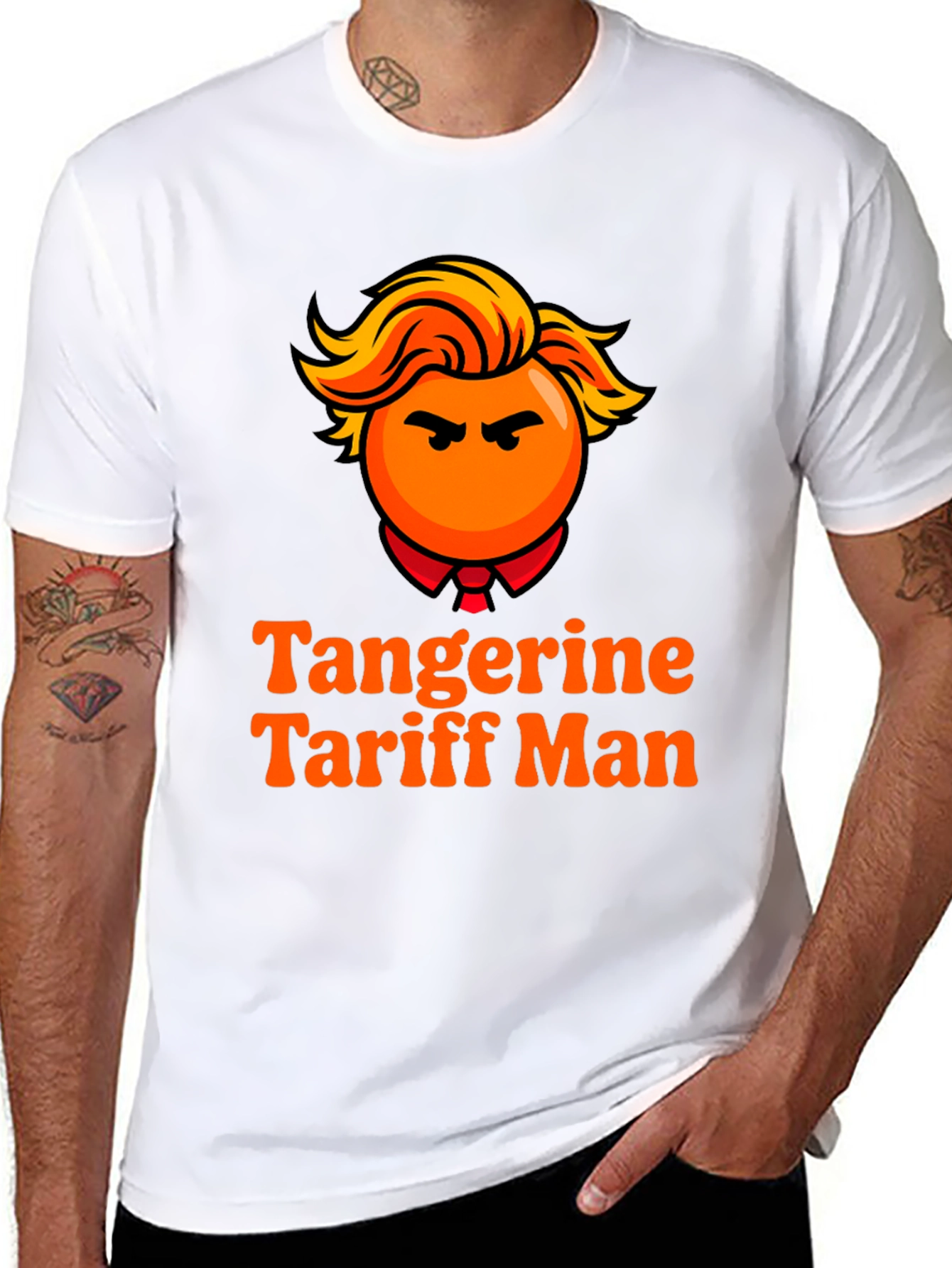 Tangerine Tariff Man Graphic Tee