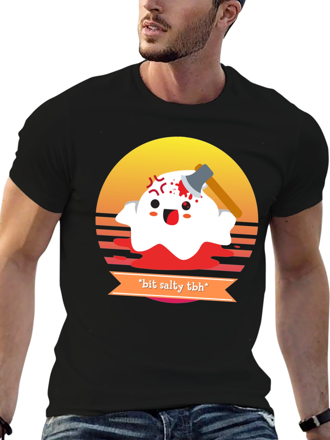 Salty Ghost Graphic Tee - Halloween Humor T-Shirt