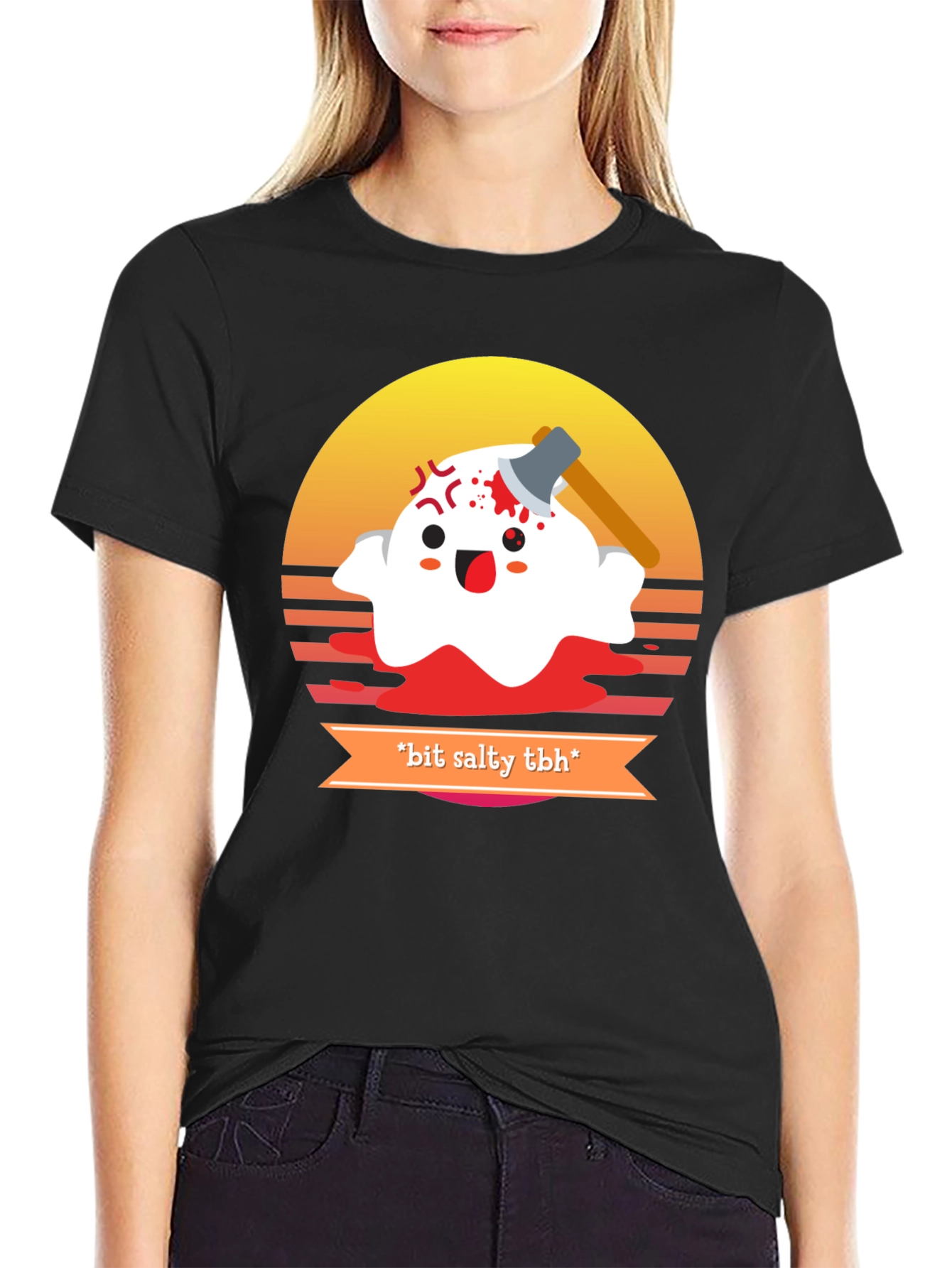 Salty Ghost Graphic Tee - Halloween Humor T-Shirt