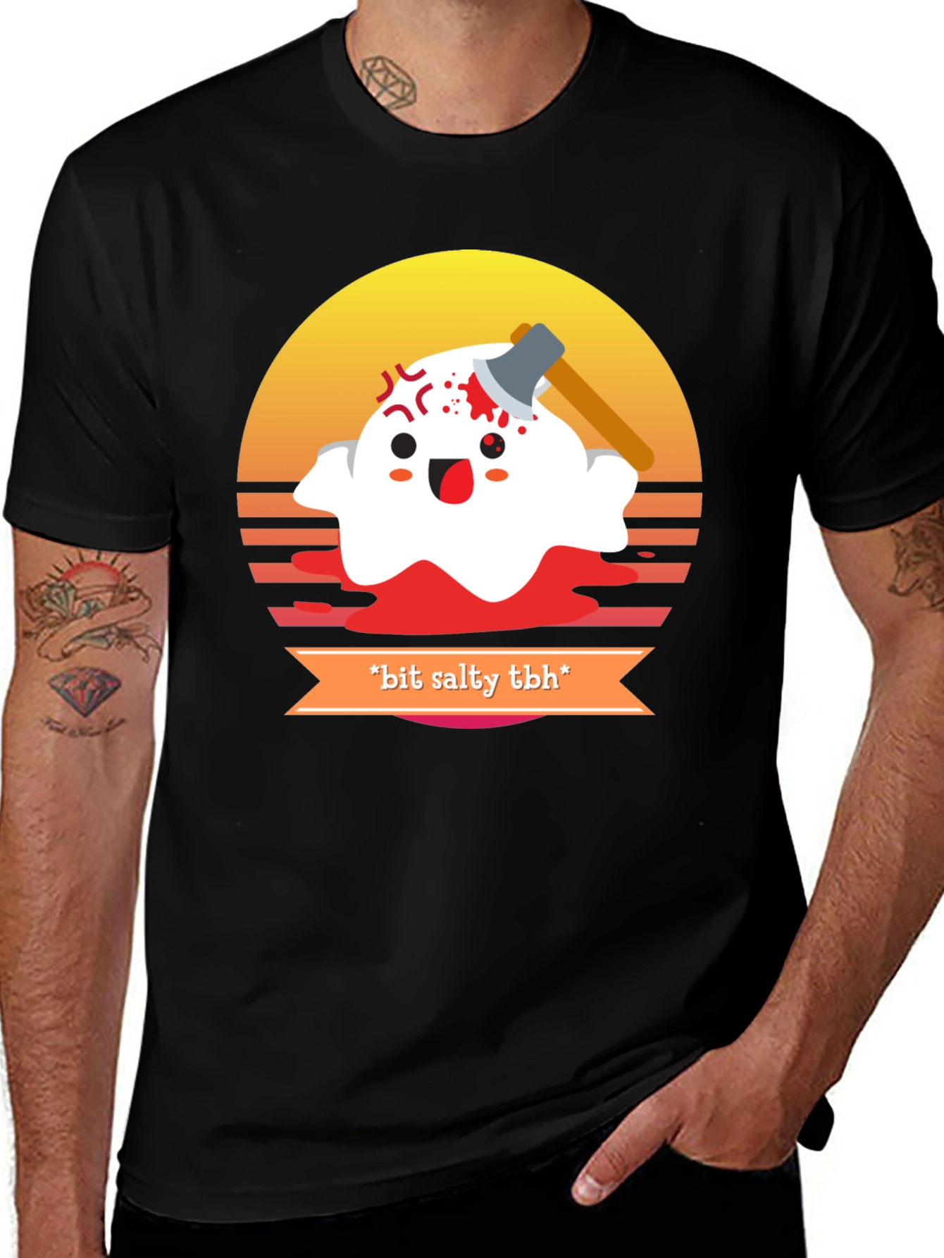 Salty Ghost Graphic Tee - Halloween Humor T-Shirt