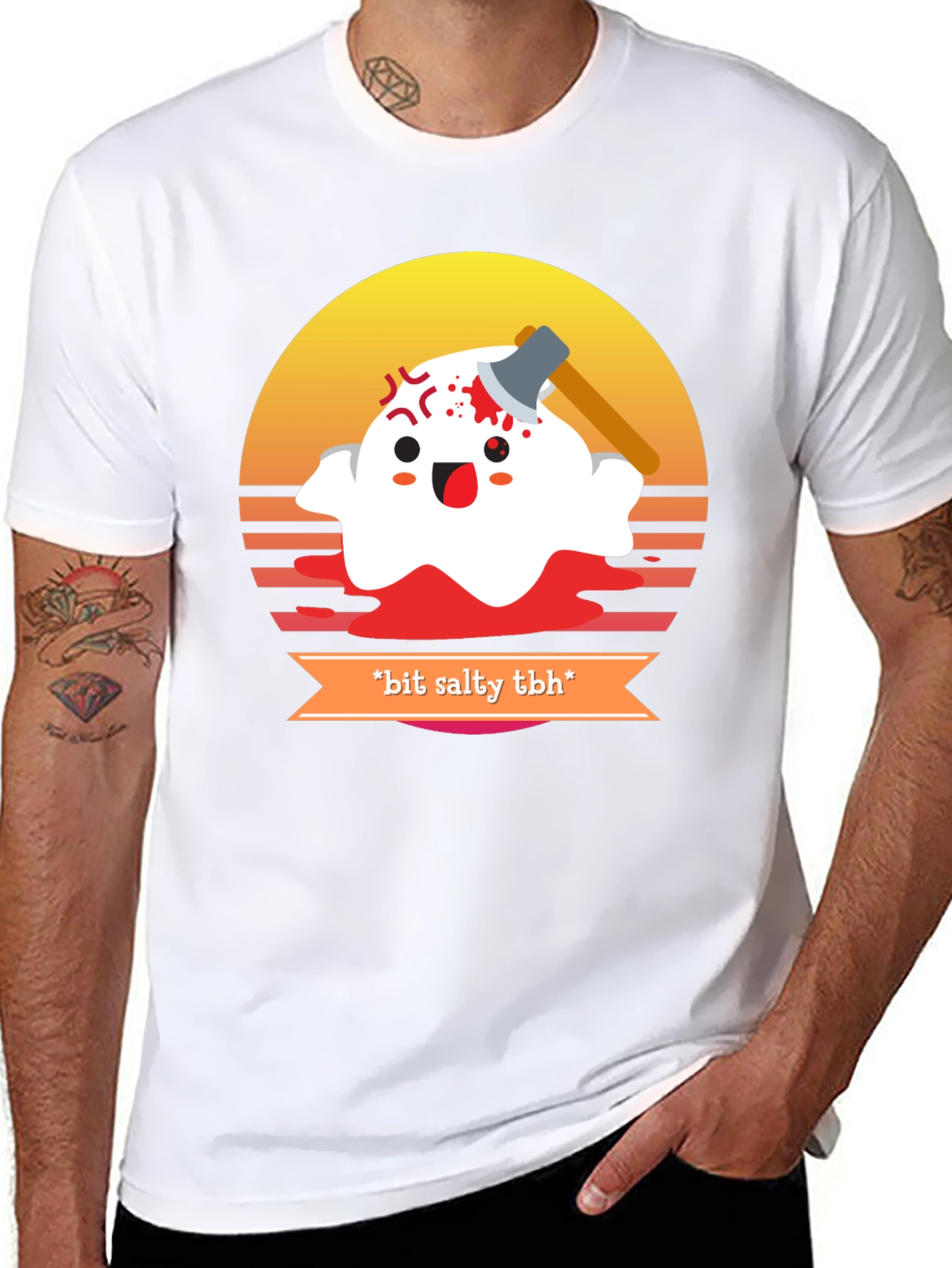 Salty Ghost Graphic Tee - Halloween Humor T-Shirt