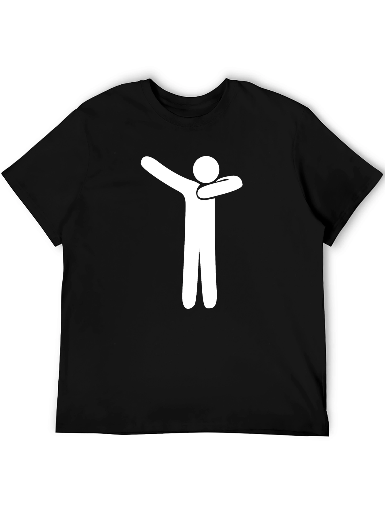 Dabbing Stick Figure Graphic Tee - Cool Black T-Shirt