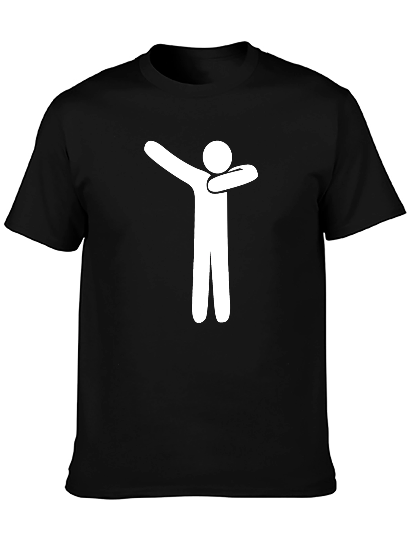 Dabbing Stick Figure Graphic Tee - Cool Black T-Shirt