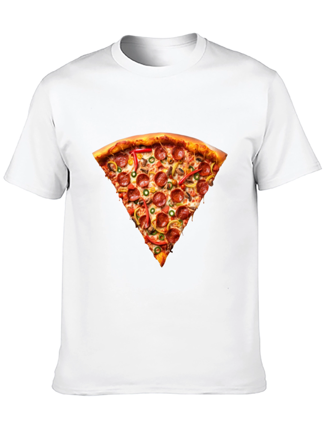 Pizza Slice Graphic Tee - Casual Black T-Shirt