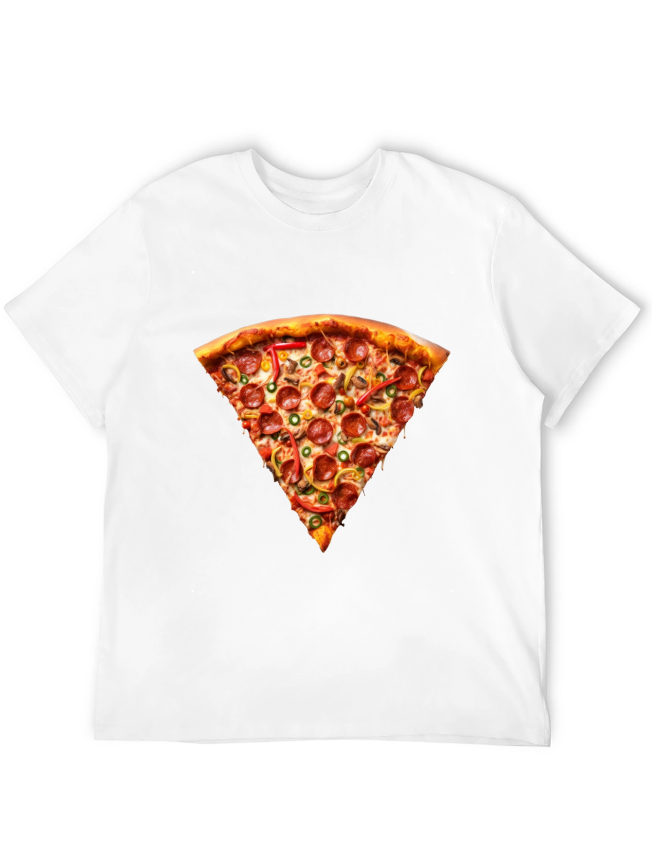 Pizza Slice Graphic Tee - Casual Black T-Shirt