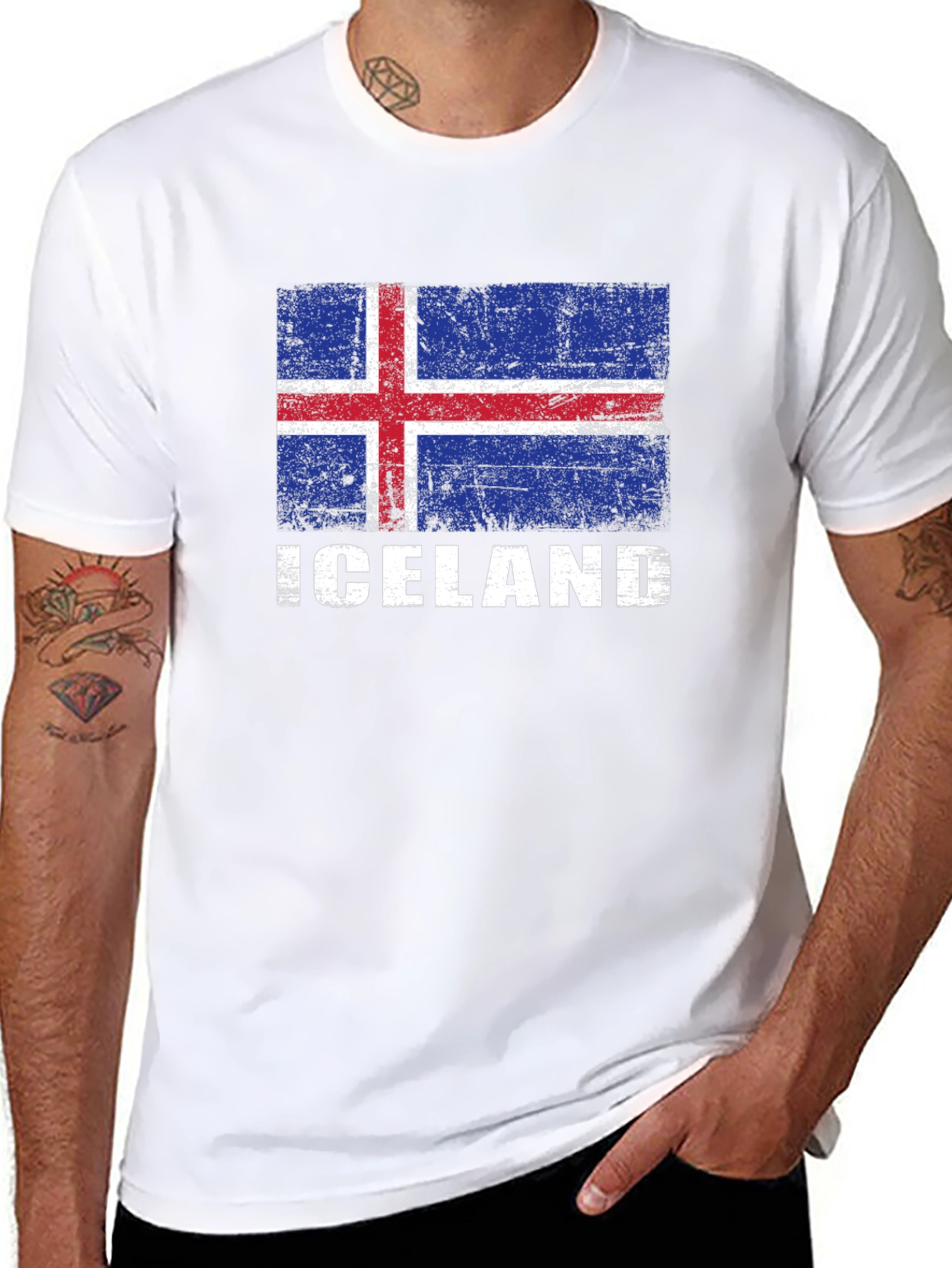 Iceland Flag Graphic Tee - Distressed Print