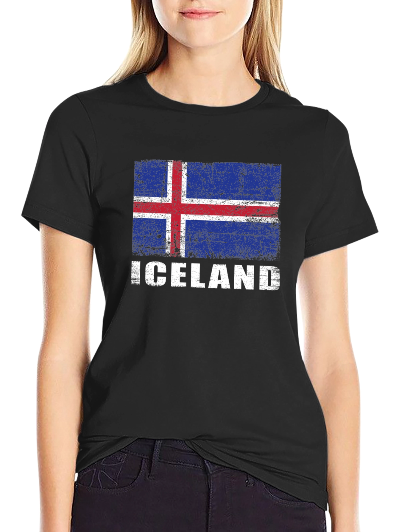 Iceland Flag Graphic Tee - Distressed Print