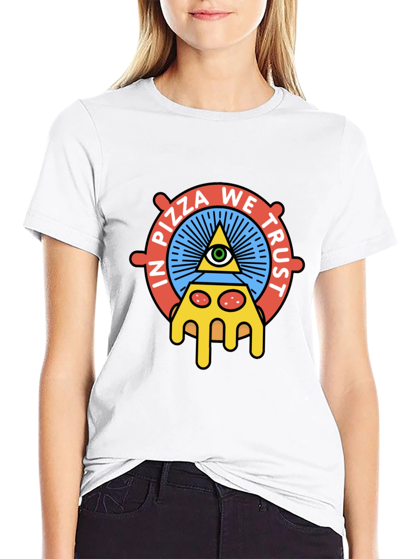 Pizza We Trust Graphic T-Shirt - Black Cotton Tee