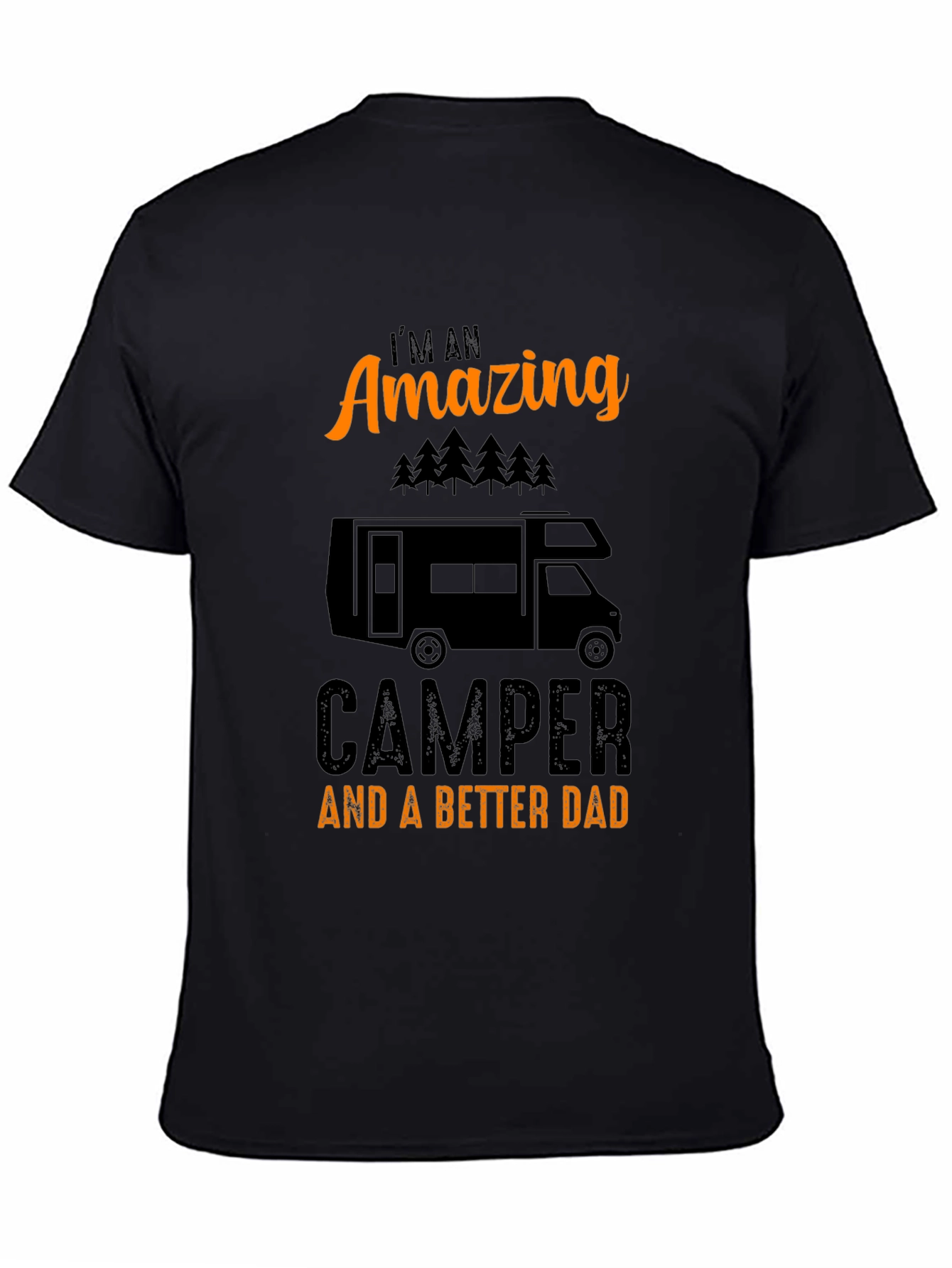 Amazing Camper Dad Graphic Tee - Black Cotton T-Shirt