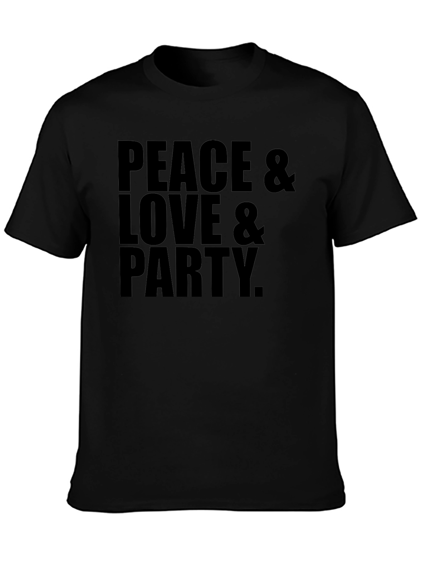 Peace Love Party Black Graphic Tee