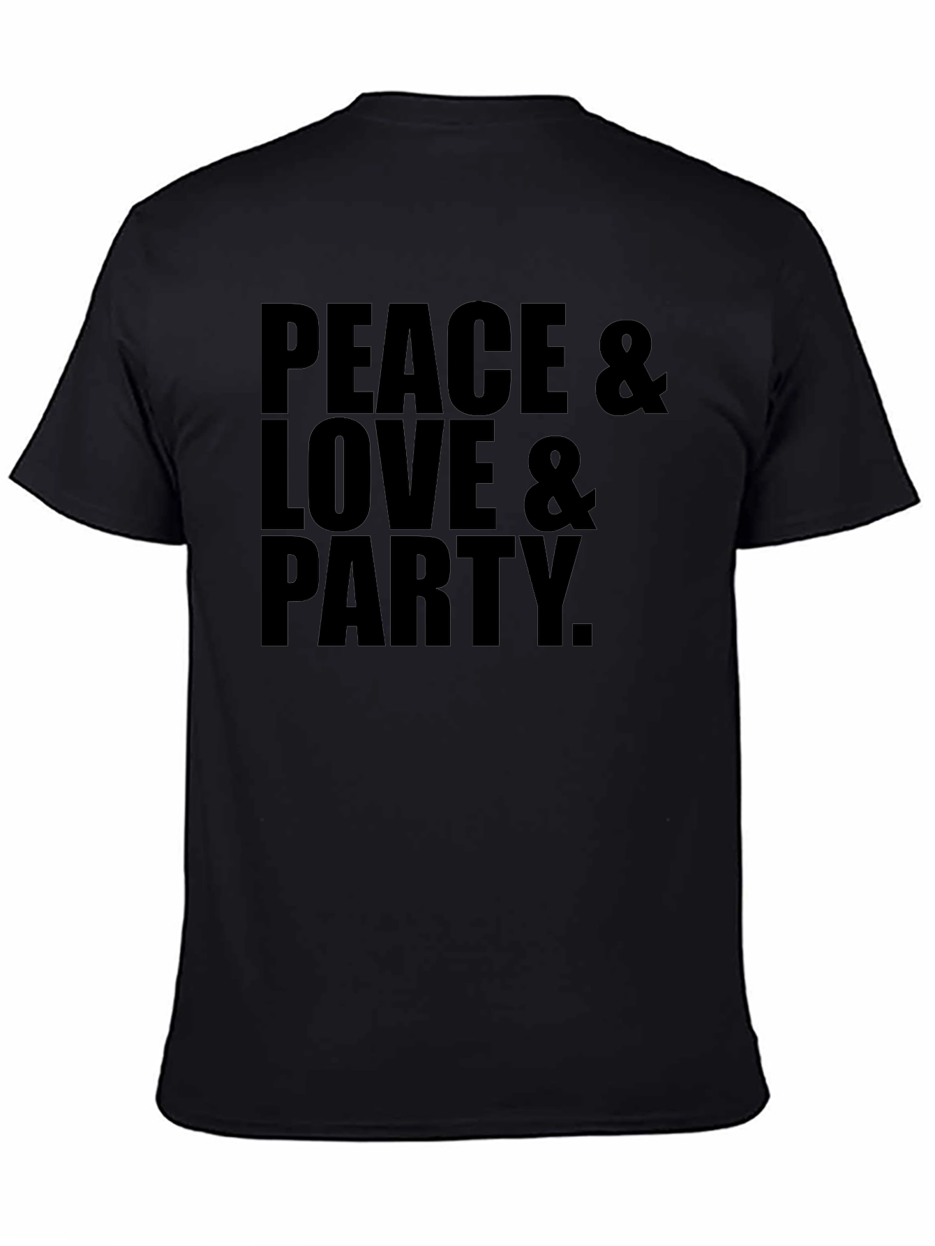 Peace Love Party Black Graphic Tee