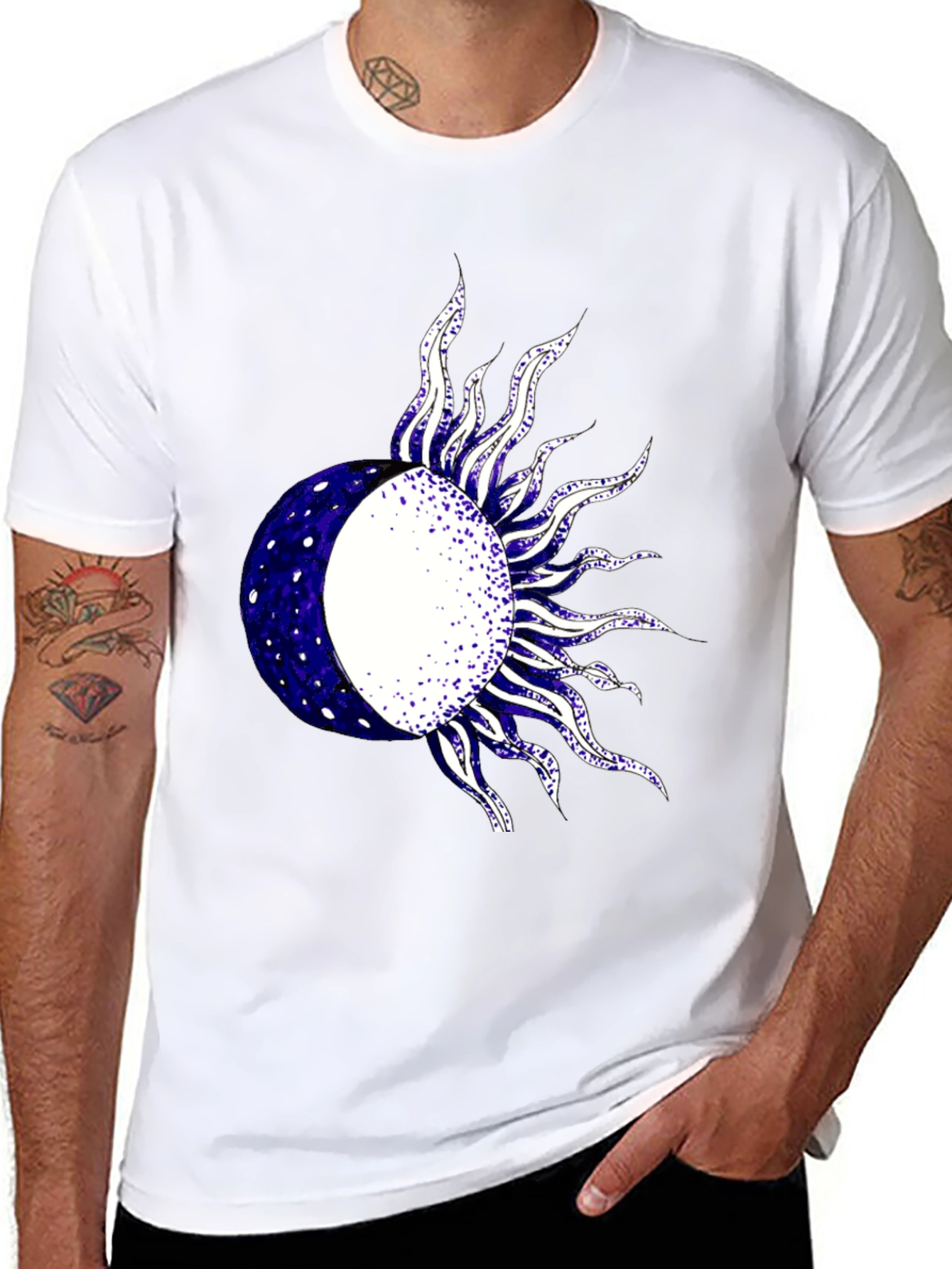 Sun & Moon Graphic Tee - Celestial Style