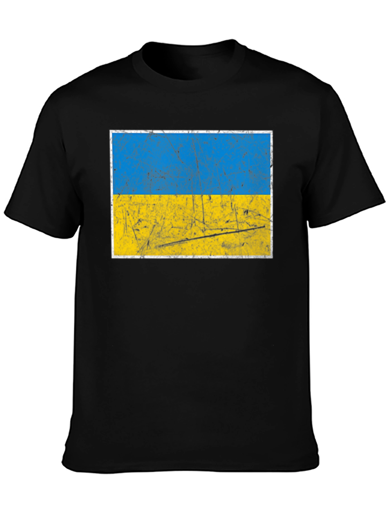 Ukraine Flag Graphic Tee - Distressed Style