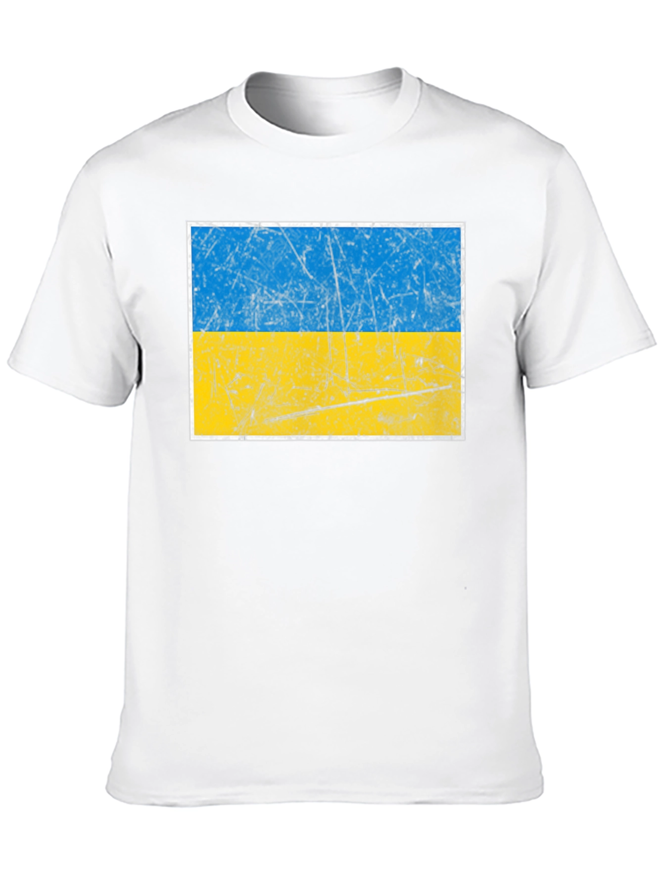 Ukraine Flag Graphic Tee - Distressed Style
