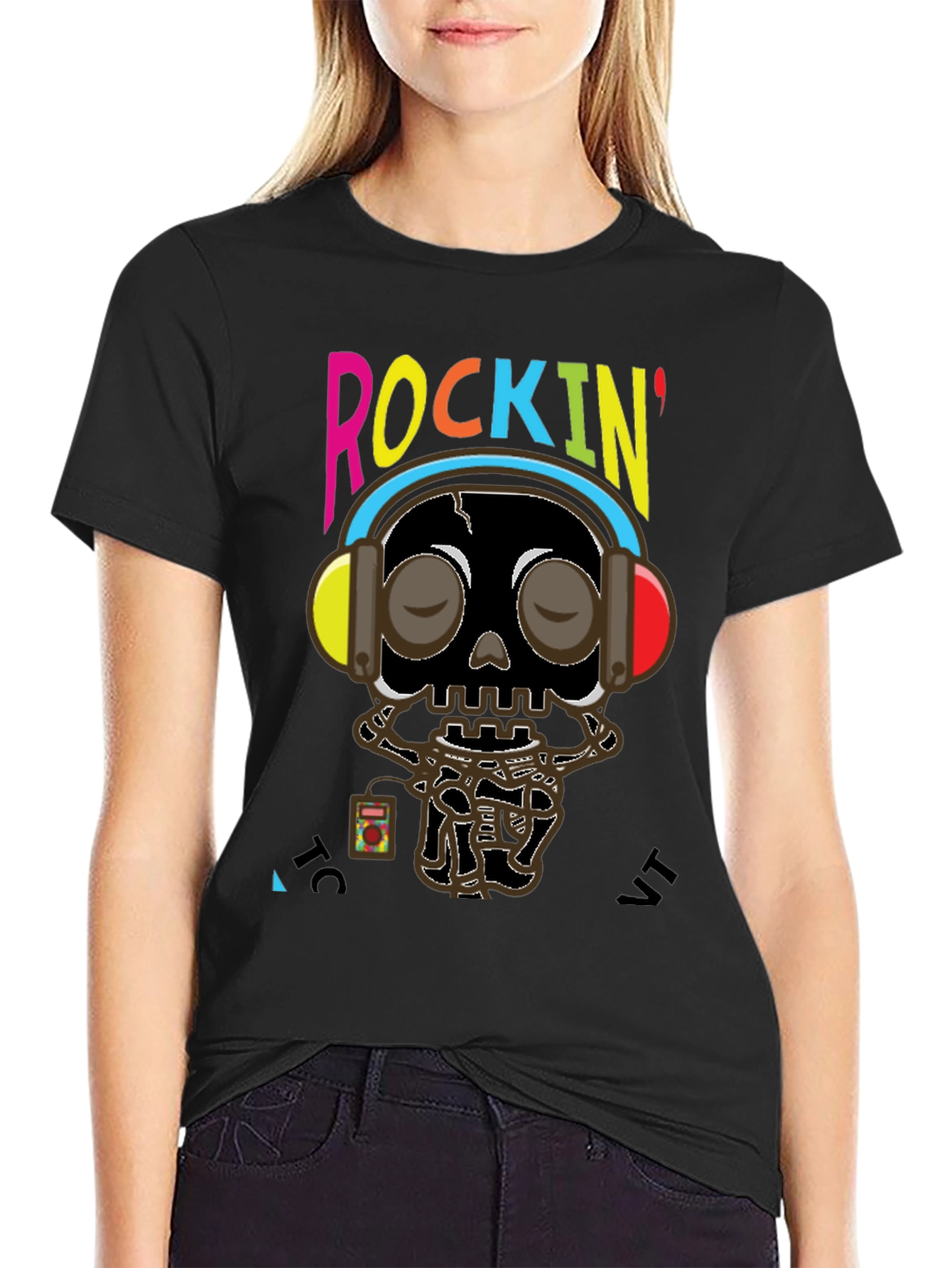 Rockin Skull Graphic Tee - Music Lovers T-Shirt