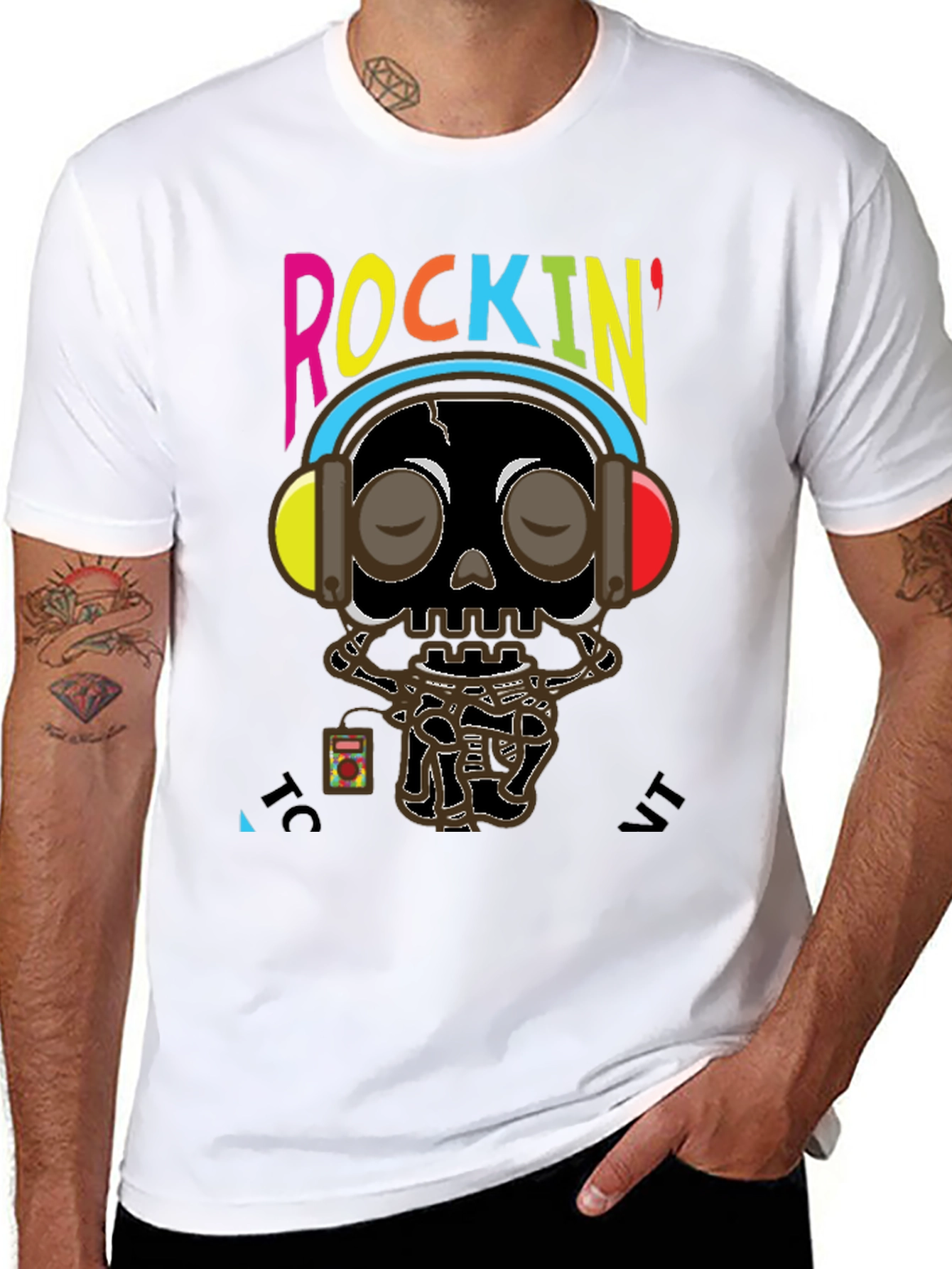 Rockin Skull Graphic Tee - Music Lovers T-Shirt