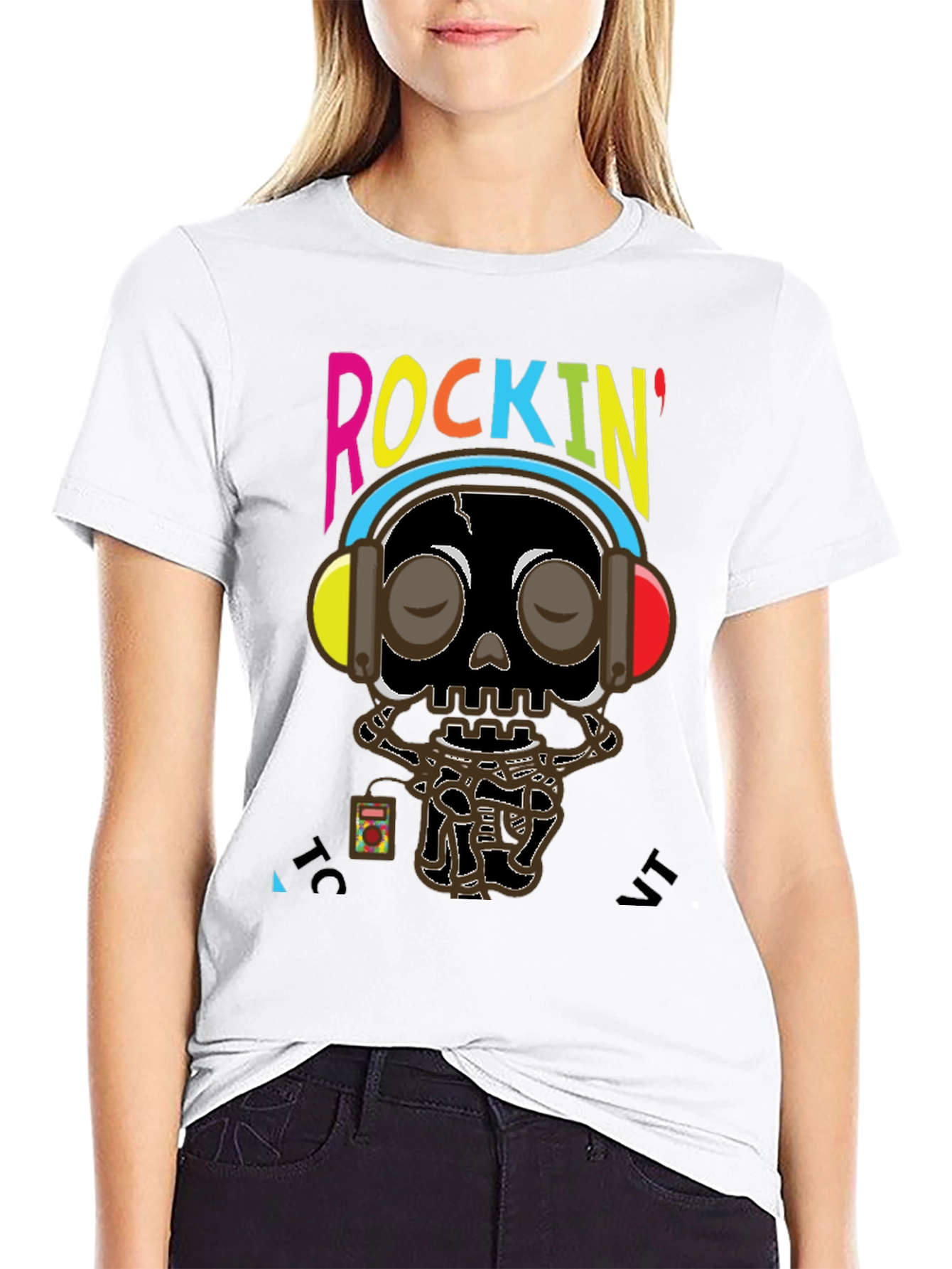 Rockin Skull Graphic Tee - Music Lovers T-Shirt