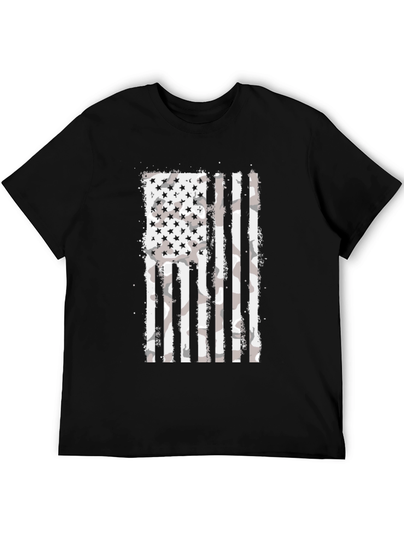 Distressed American Flag Camo Graphic T-Shirt