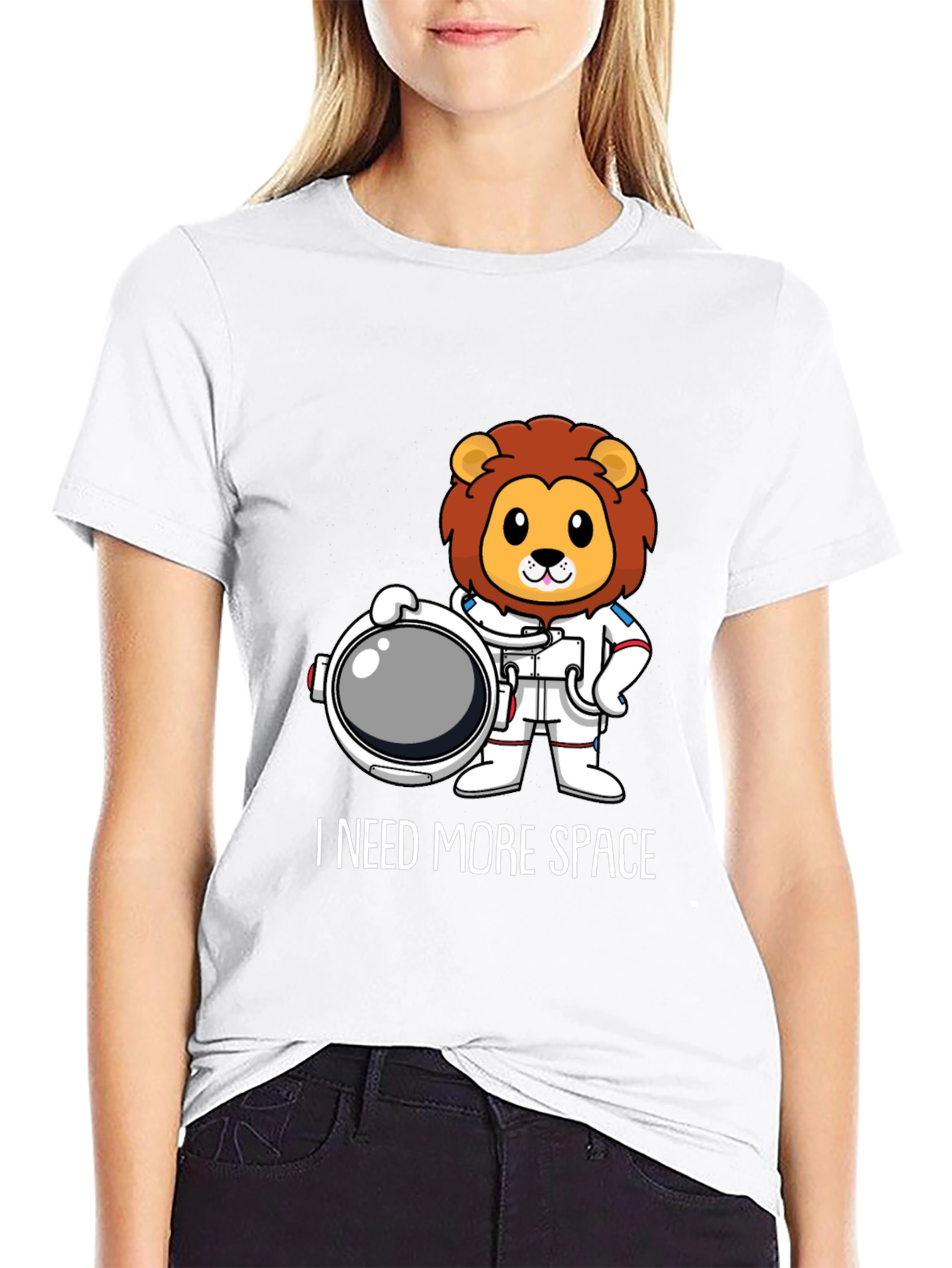 I Need More Space Lion Astronaut Graphic T-Shirt