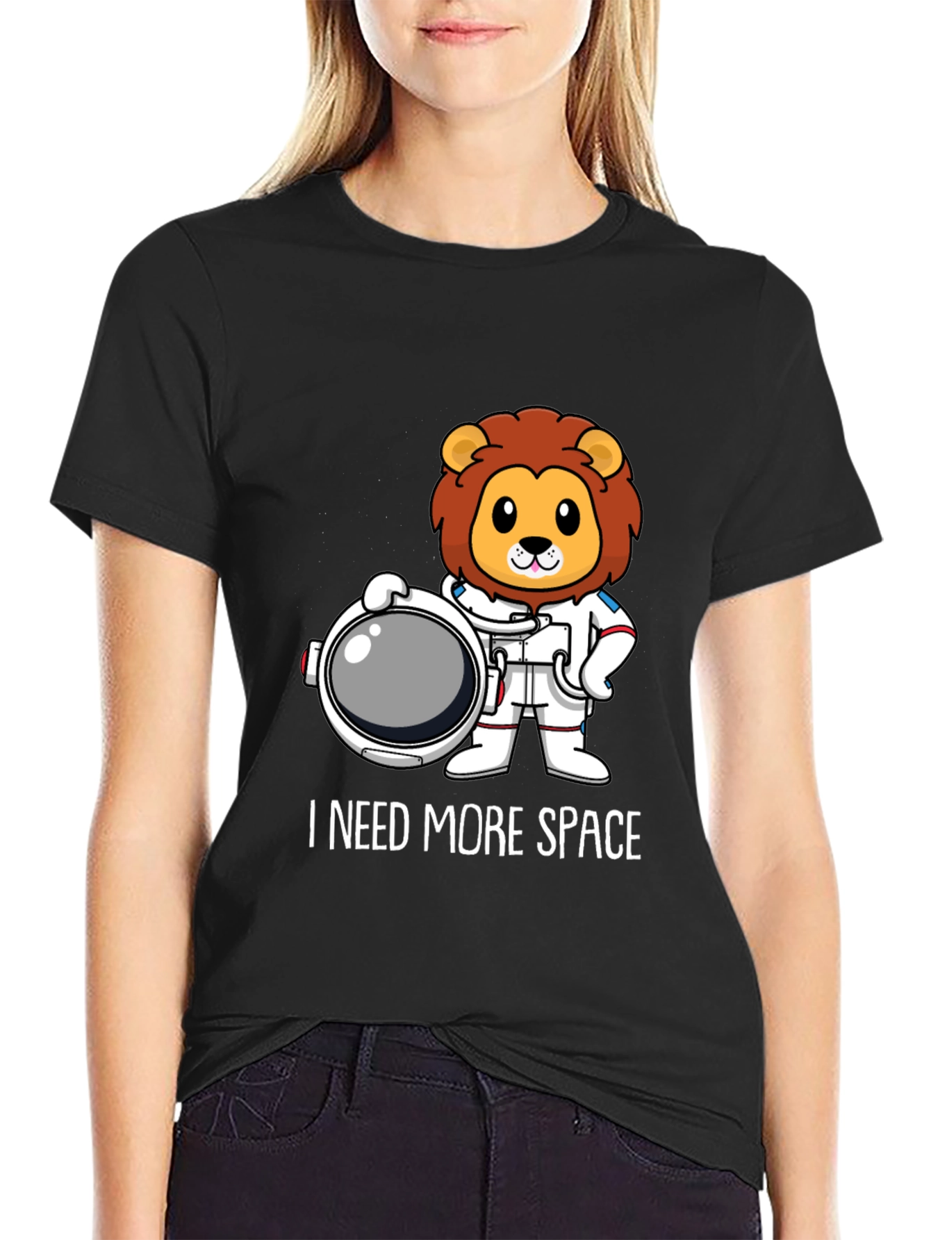 I Need More Space Lion Astronaut Graphic T-Shirt