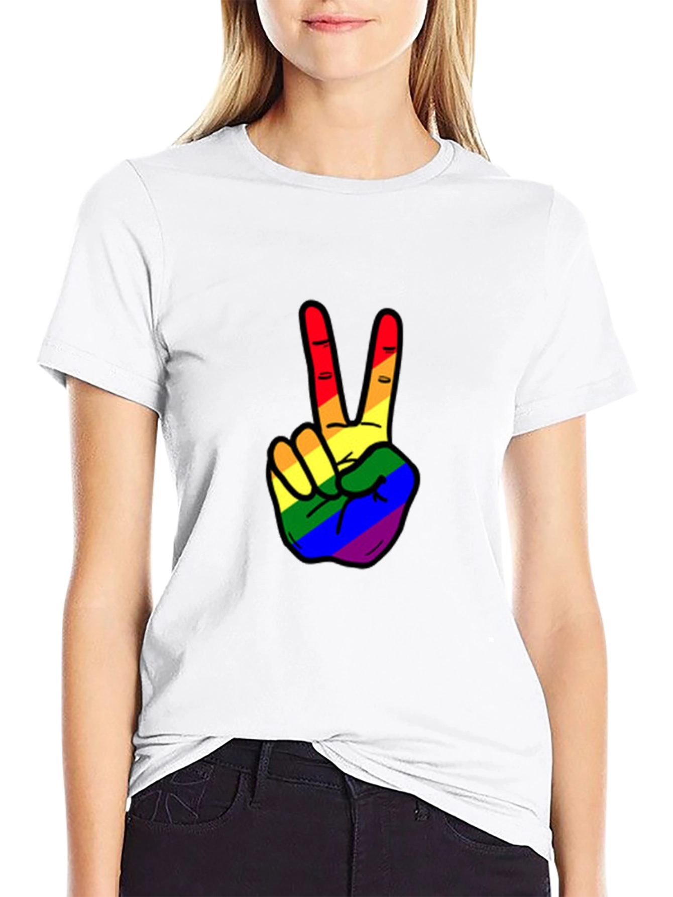Rainbow Peace Sign T-Shirt - Pride Apparel