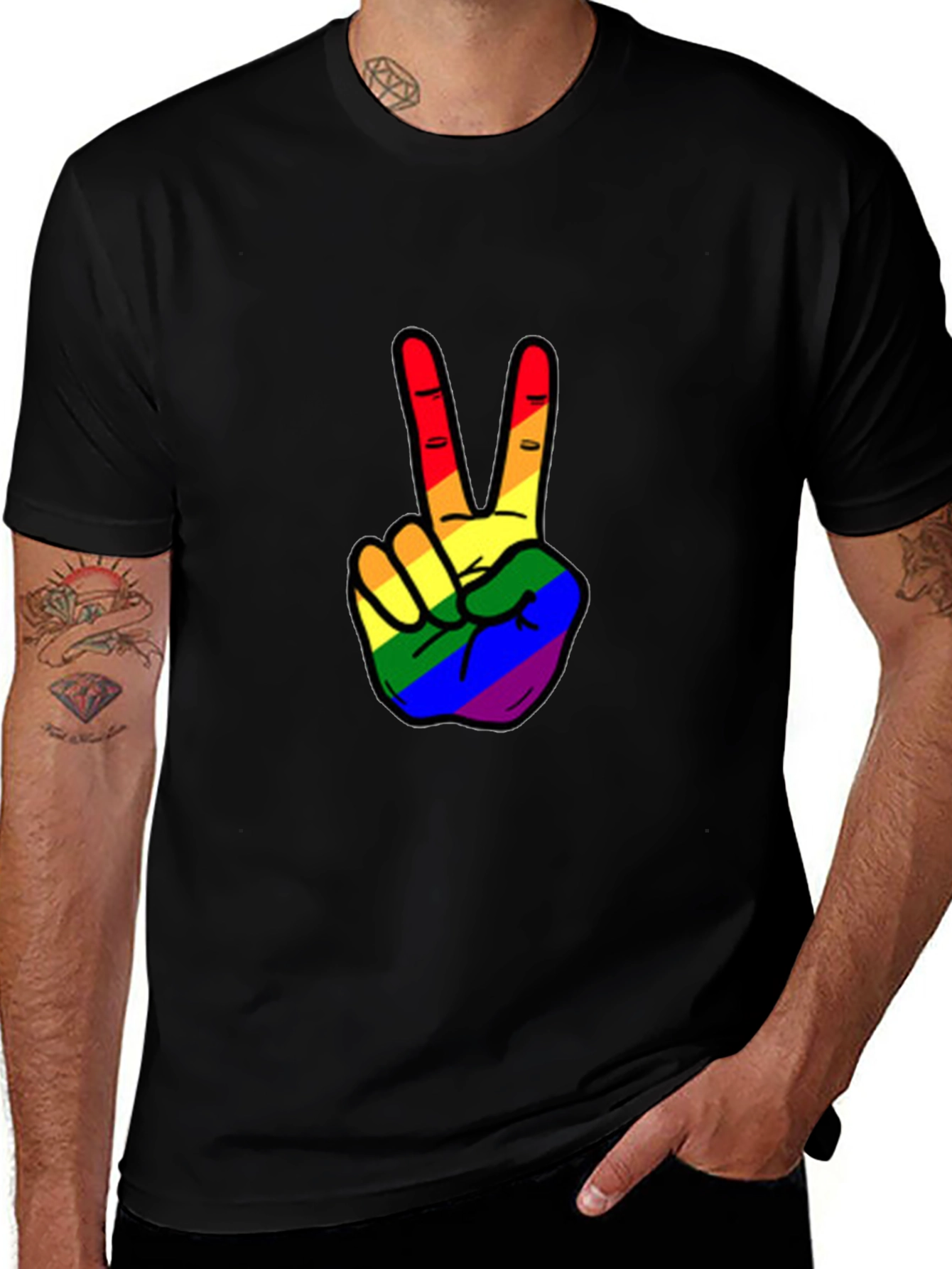 Rainbow Peace Sign T-Shirt - Pride Apparel