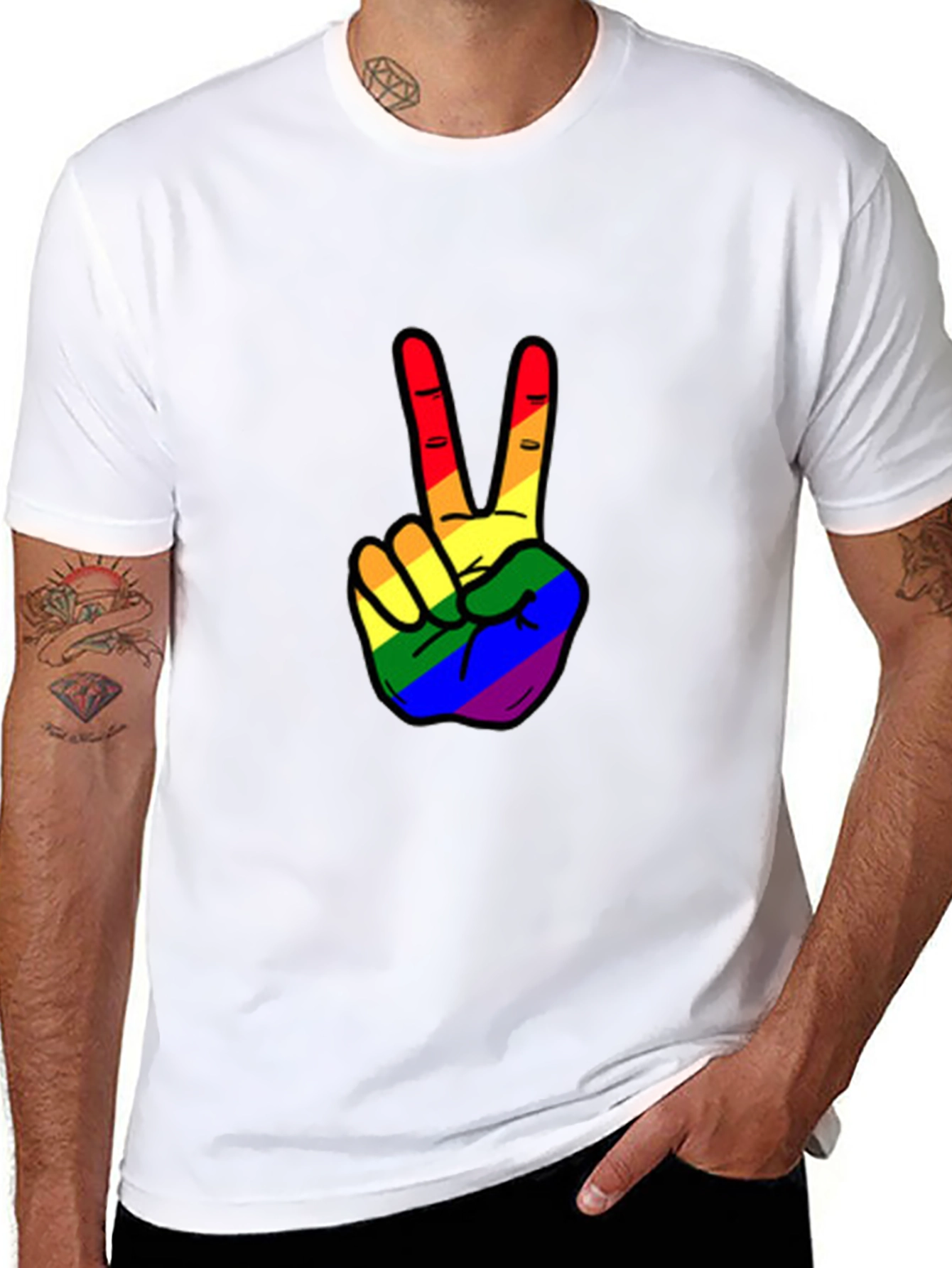 Rainbow Peace Sign T-Shirt - Pride Apparel