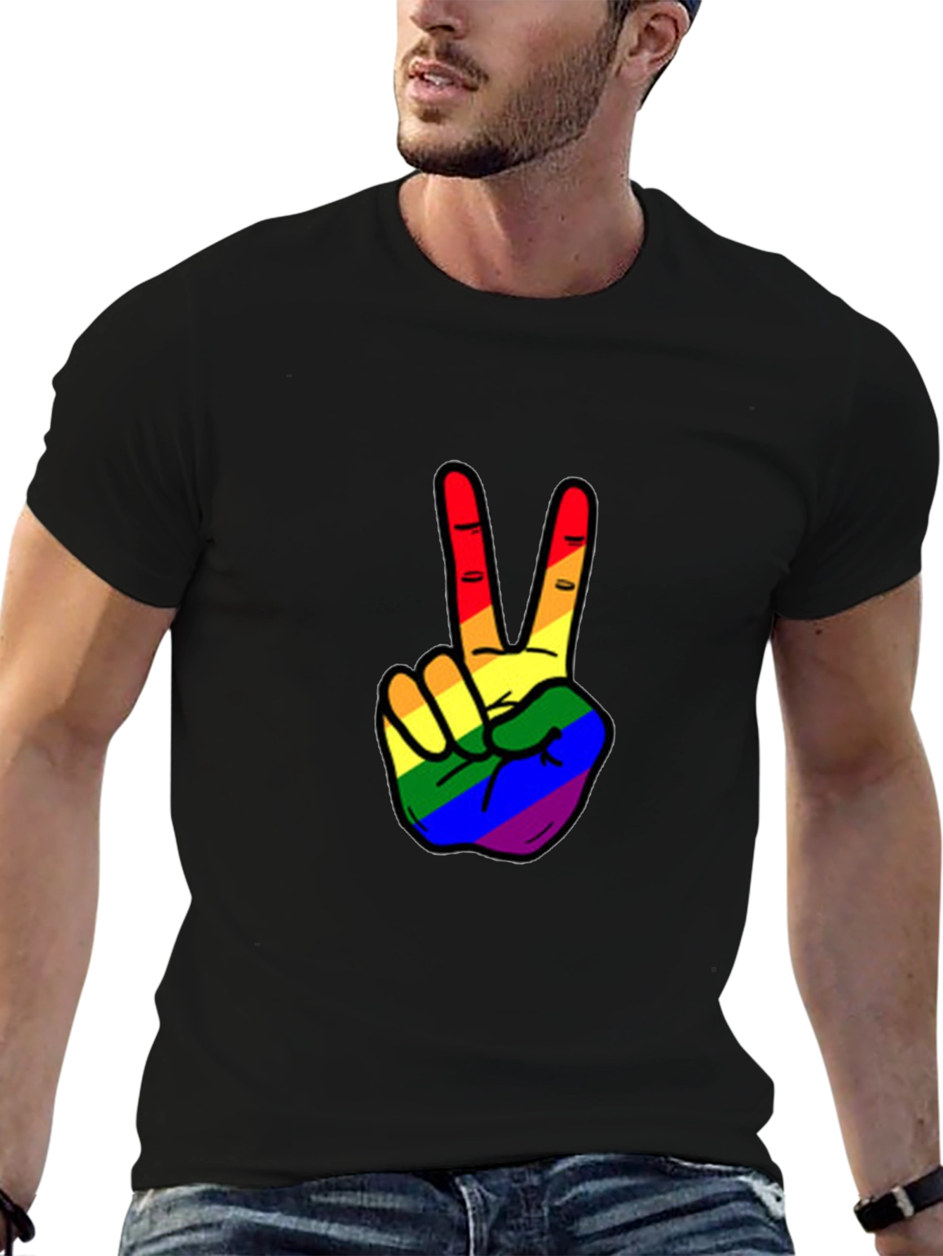 Rainbow Peace Sign T-Shirt - Pride Apparel