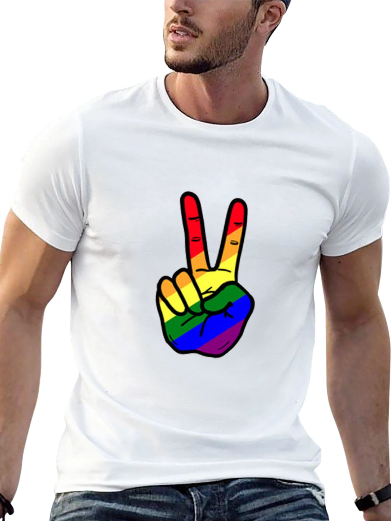 Rainbow Peace Sign T-Shirt - Pride Apparel