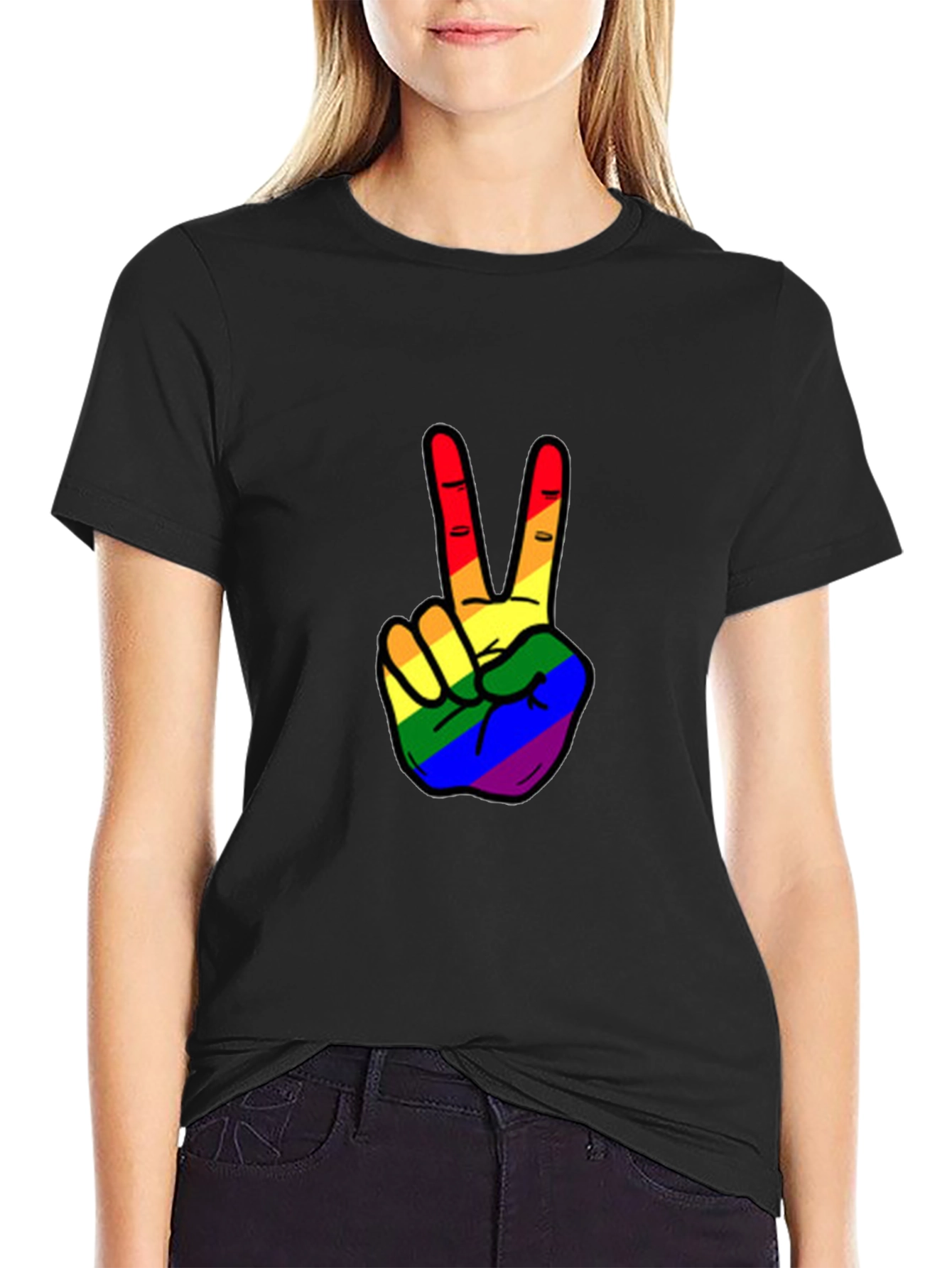 Rainbow Peace Sign T-Shirt - Pride Apparel