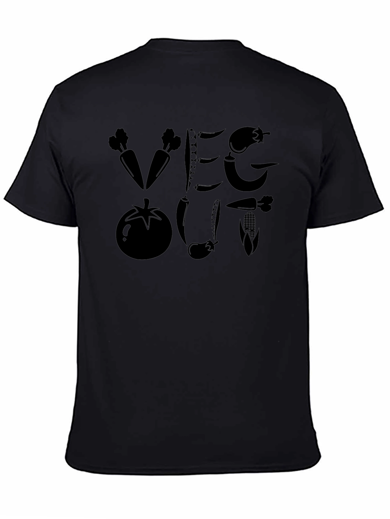 Veg Out Black Graphic T-Shirt