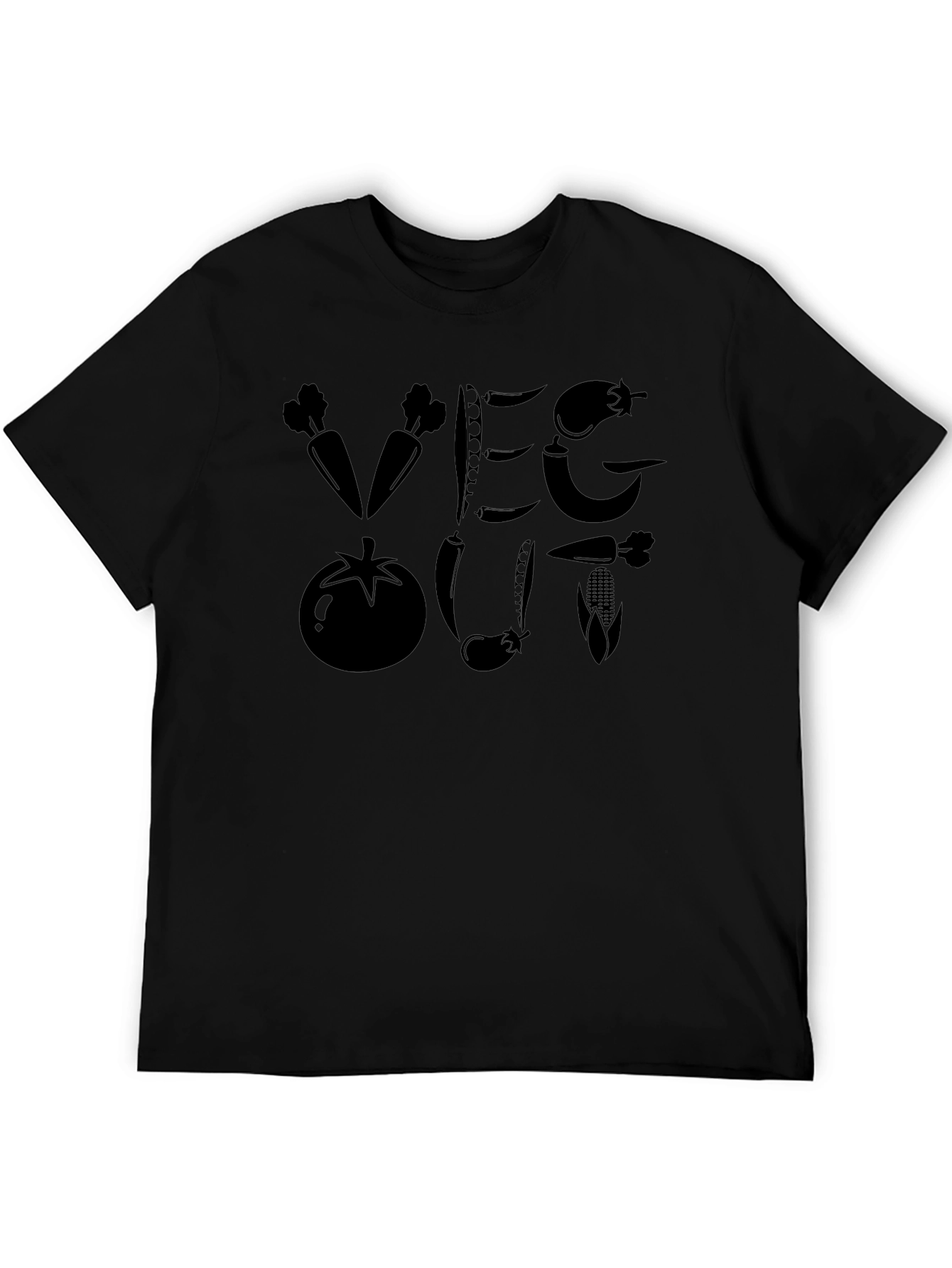 Veg Out Black Graphic T-Shirt