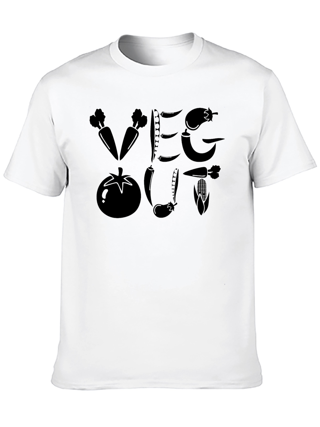 Veg Out Black Graphic T-Shirt