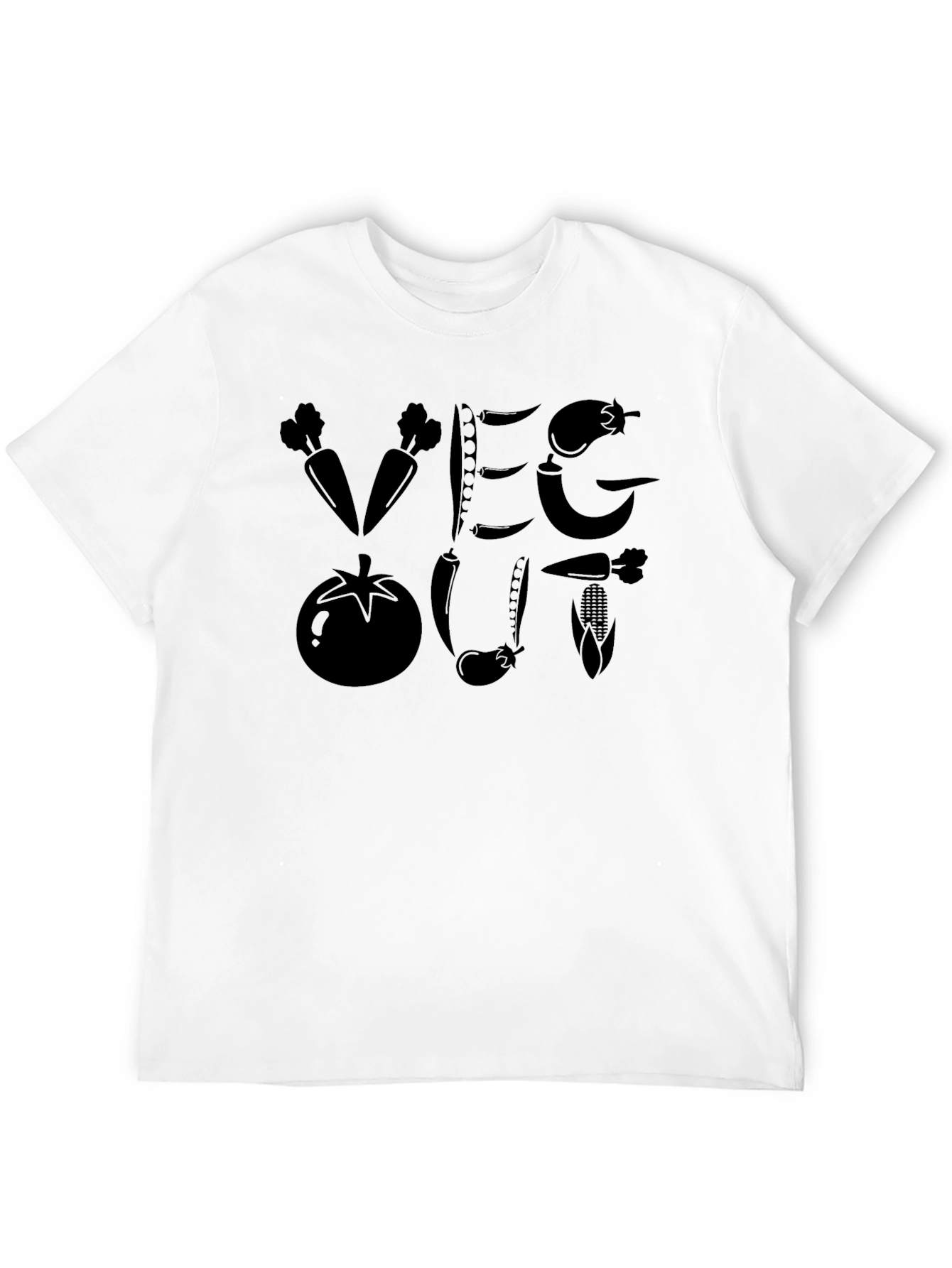 Veg Out Black Graphic T-Shirt