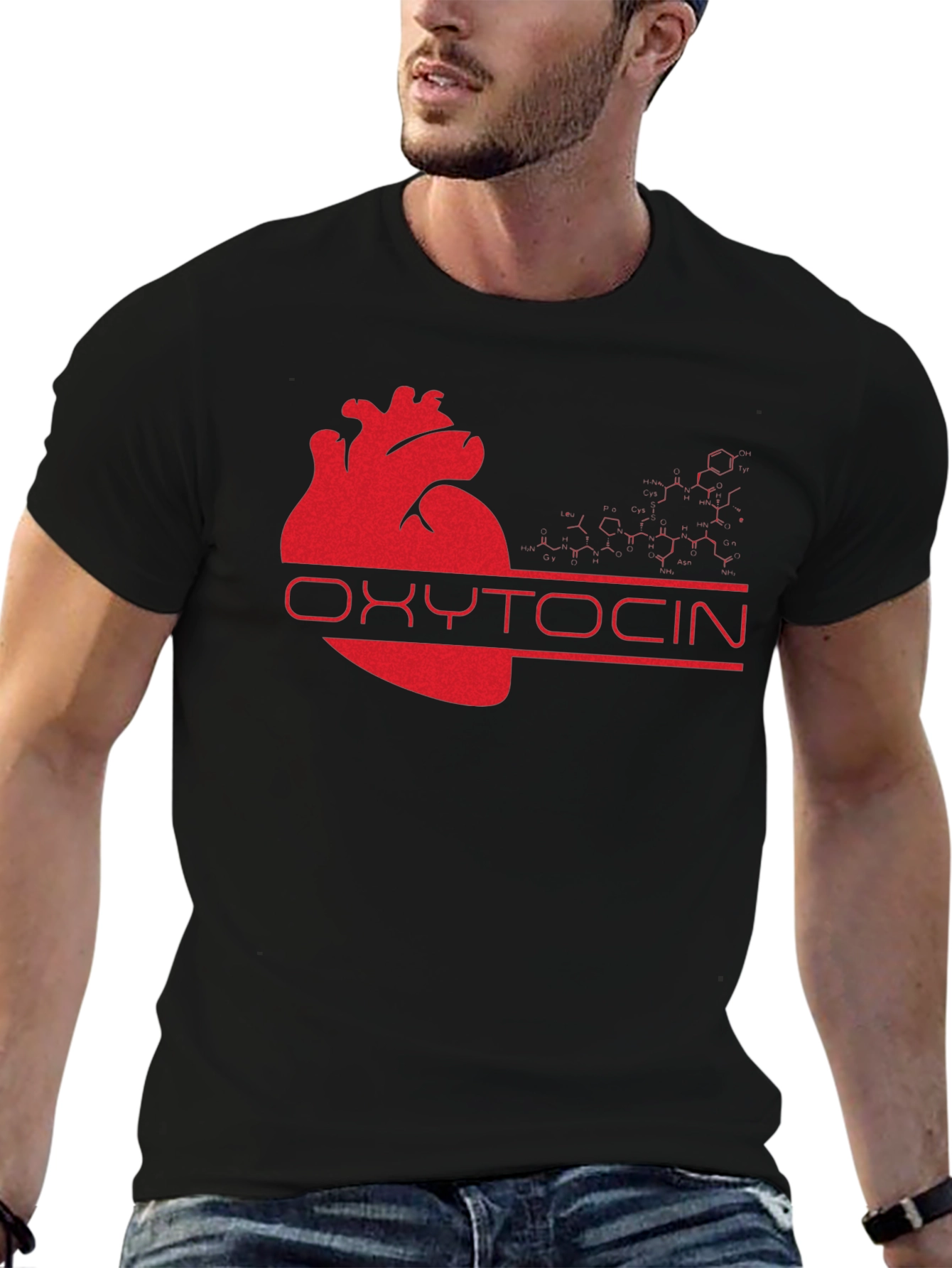Oxytocin Heart Graphic Tee - Black