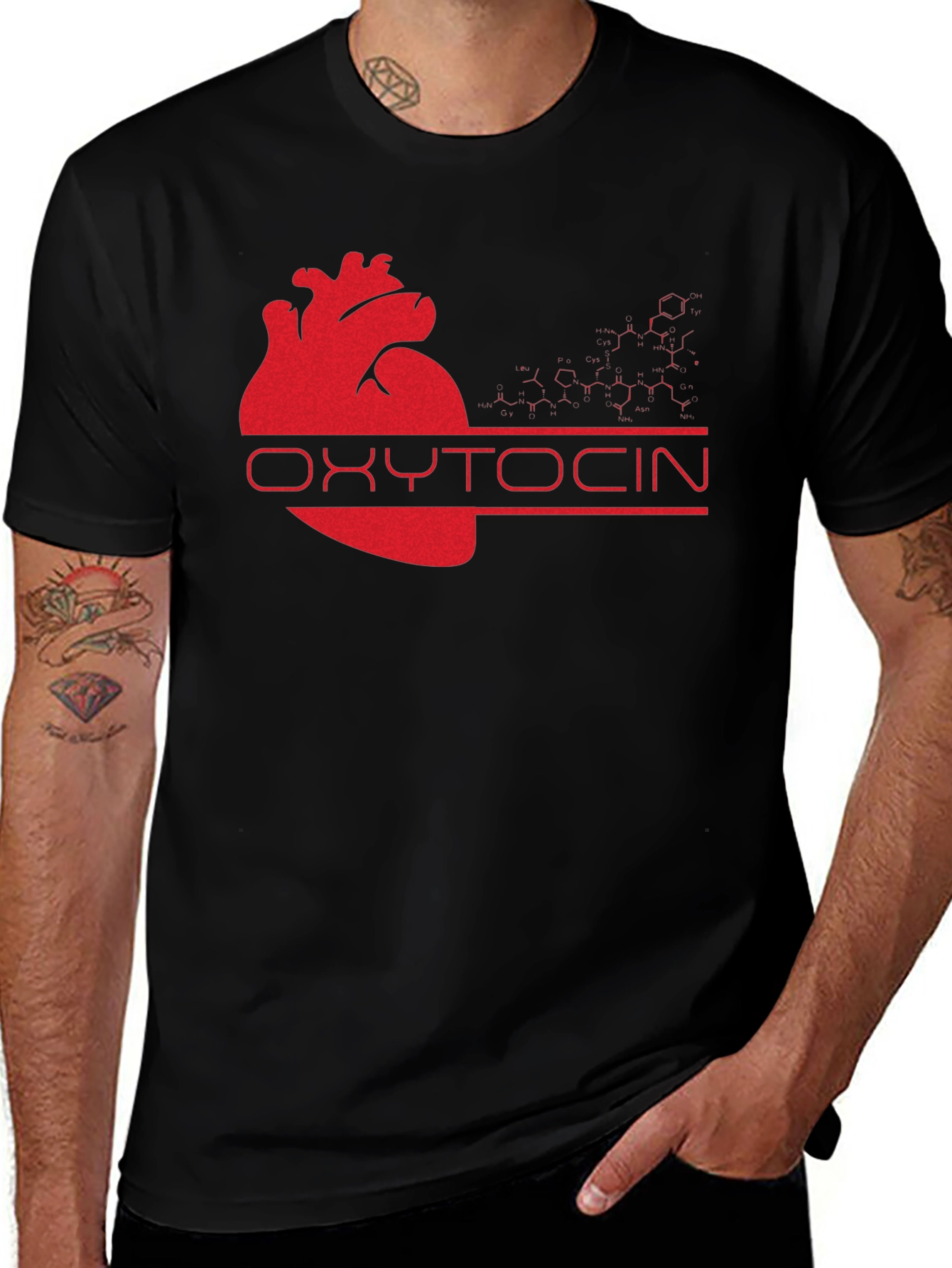 Oxytocin Heart Graphic Tee - Black
