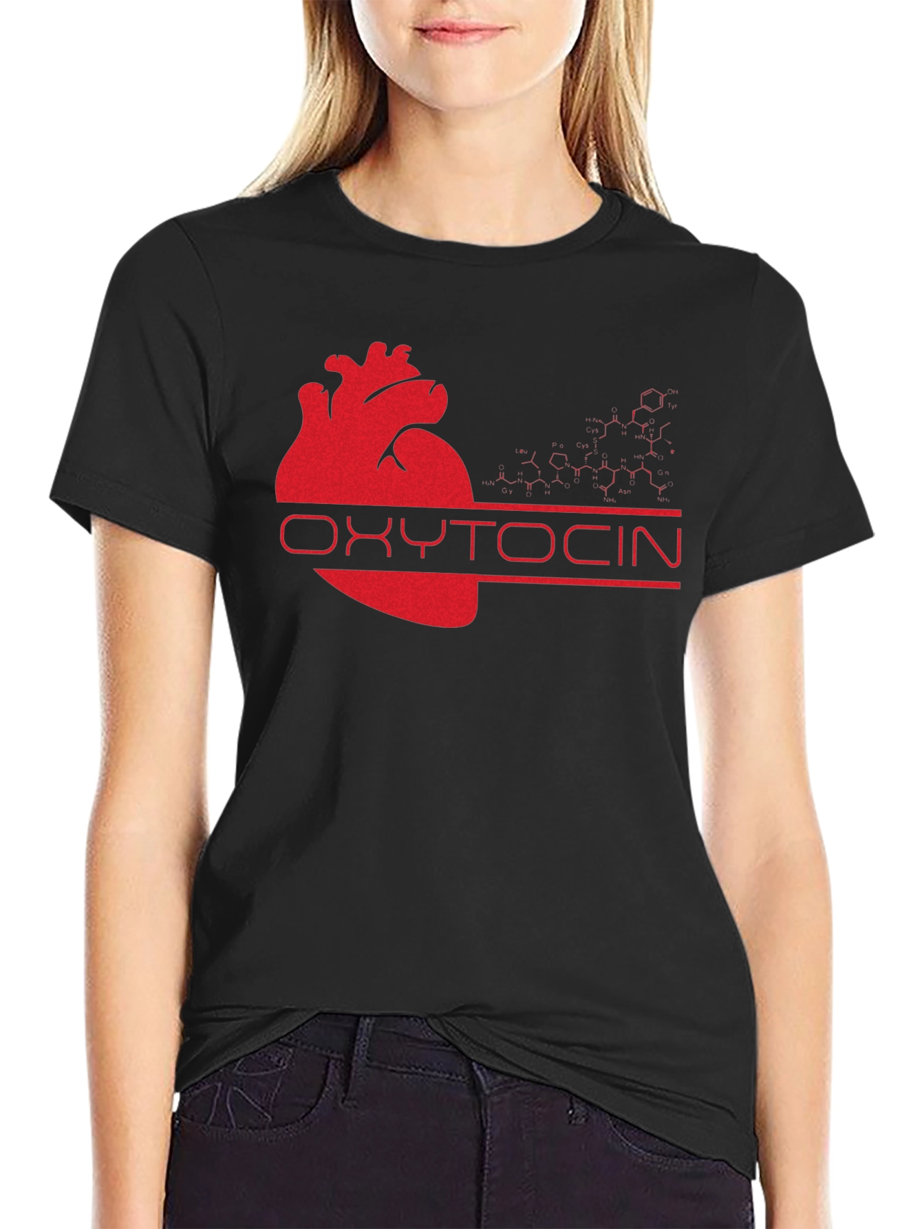 Oxytocin Heart Graphic Tee - Black