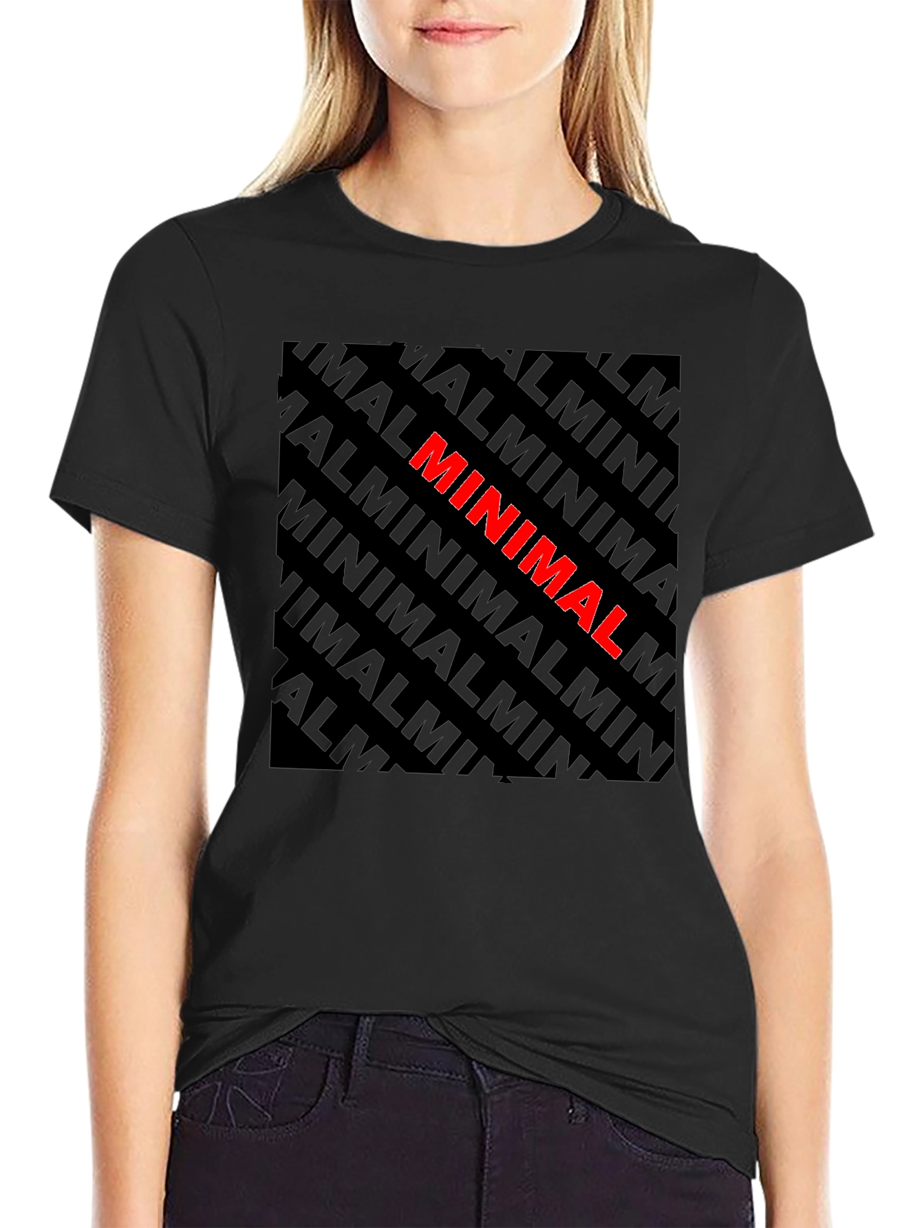 Minimalist Graphic Tee - Black Cotton T-Shirt