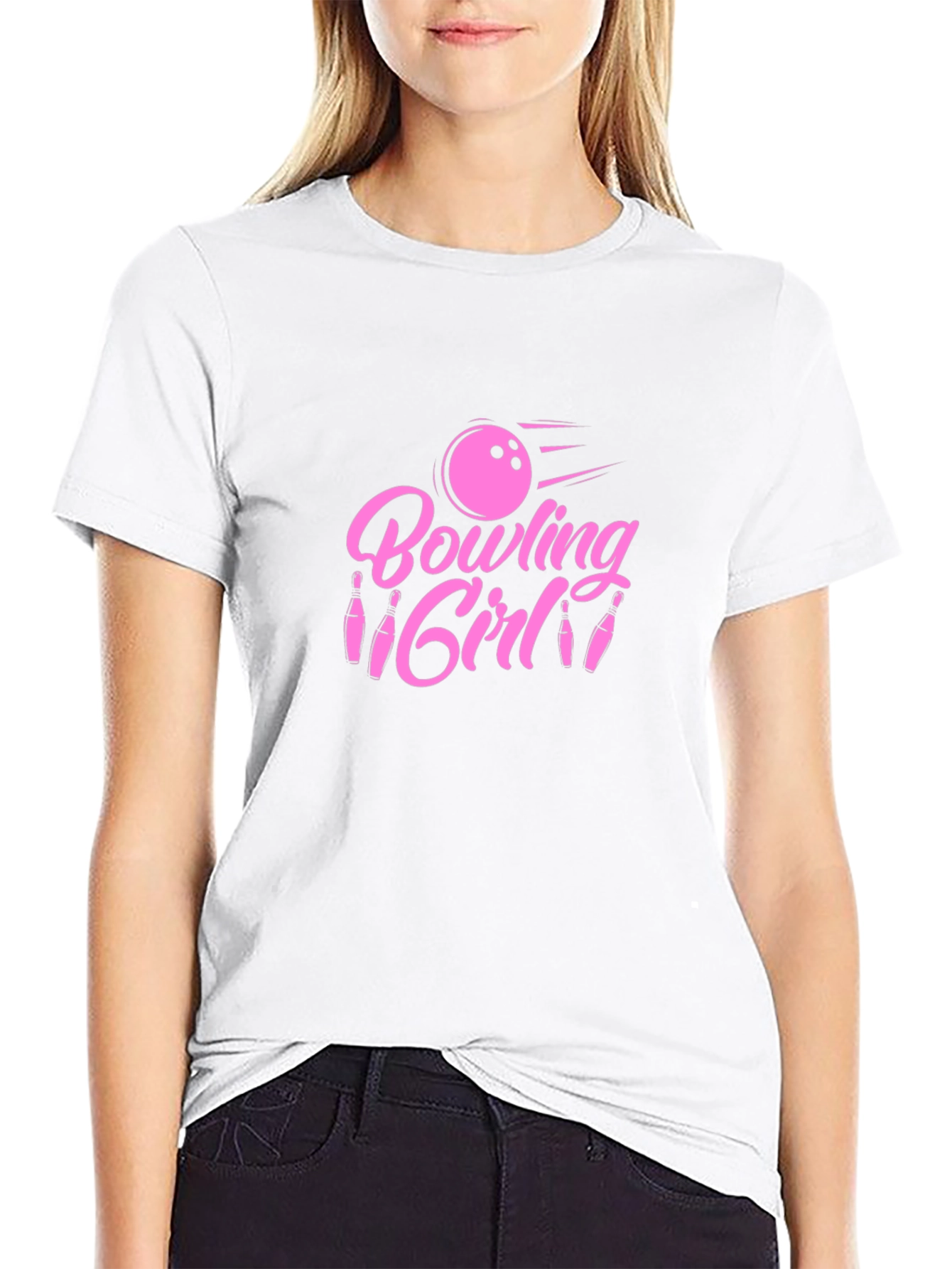 Bowling Girl Graphic Tee - Strike in Style!
