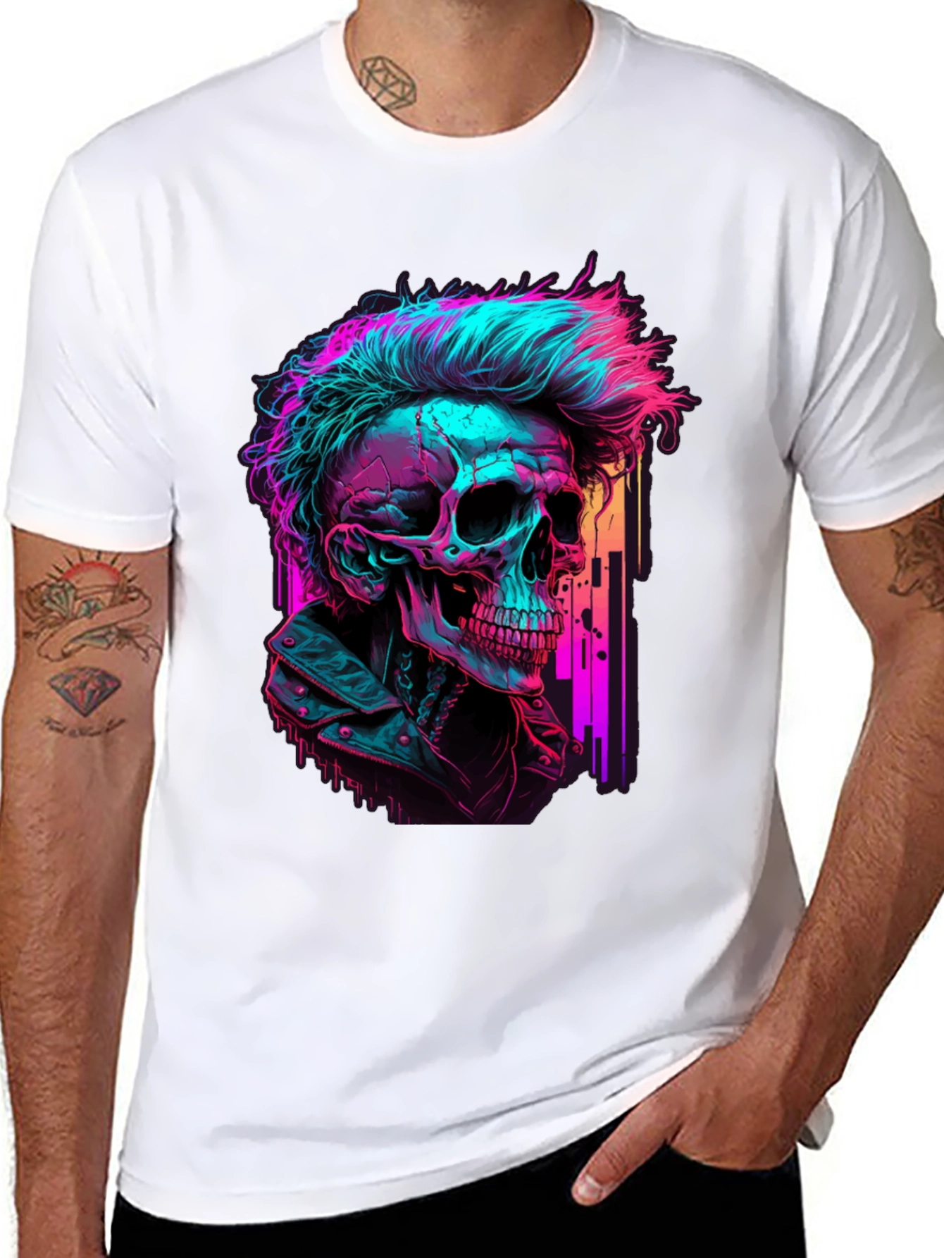 Cyberpunk Skull T-Shirt - Edgy Graphic Tee