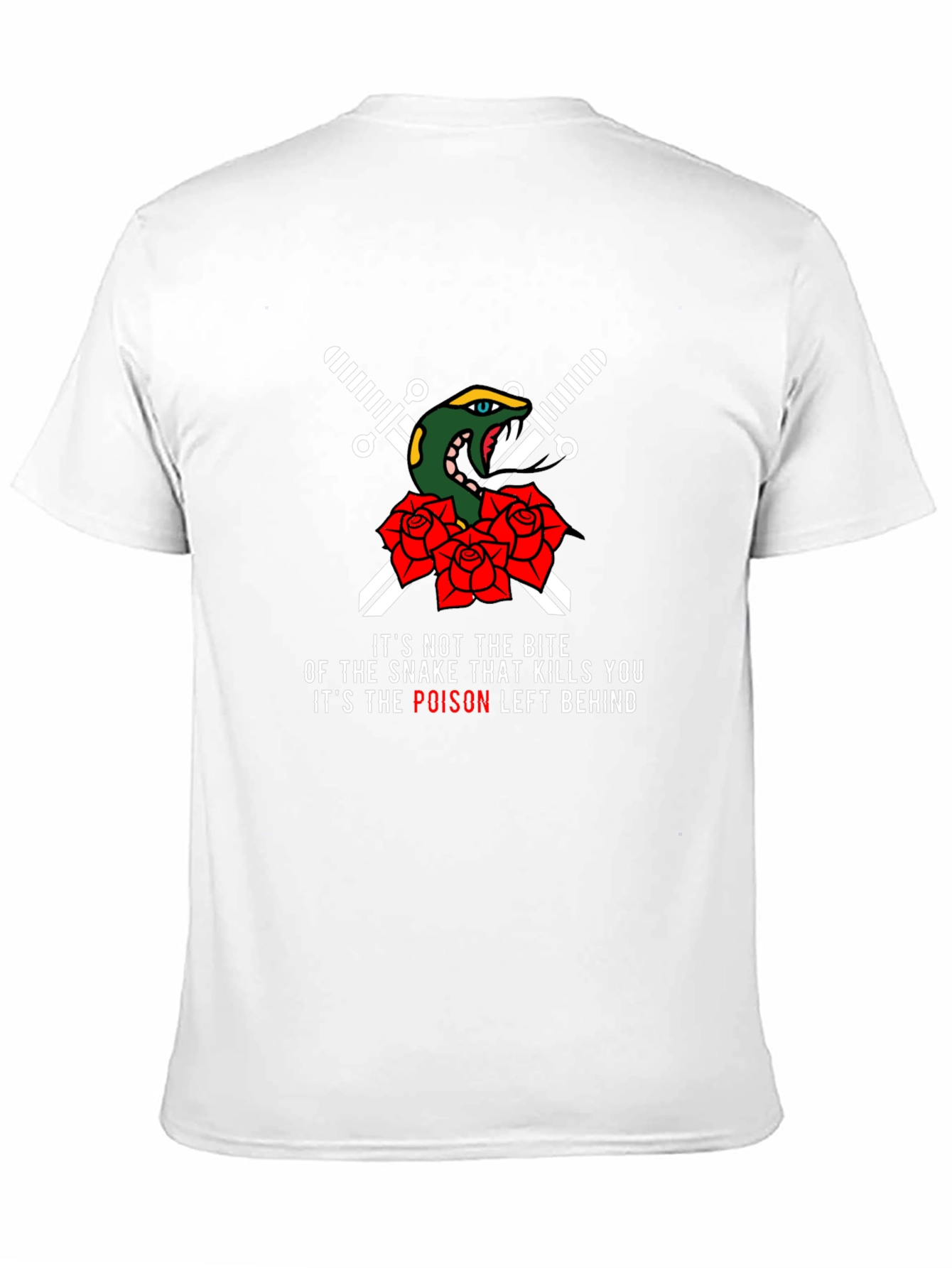 Snake & Roses Graphic T-Shirt - Poisonous Bite Design