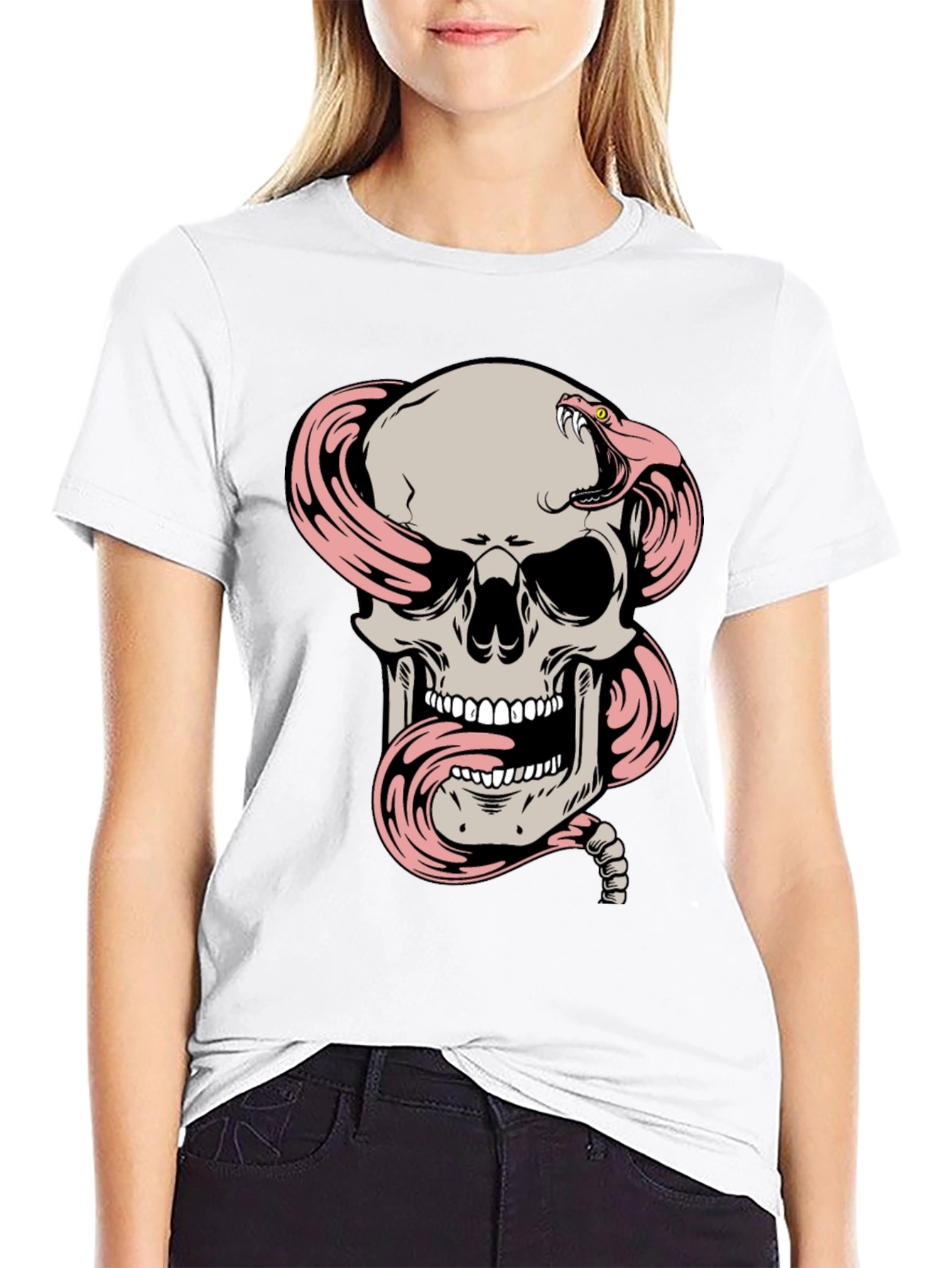 Skull and Snake Graphic T-Shirt